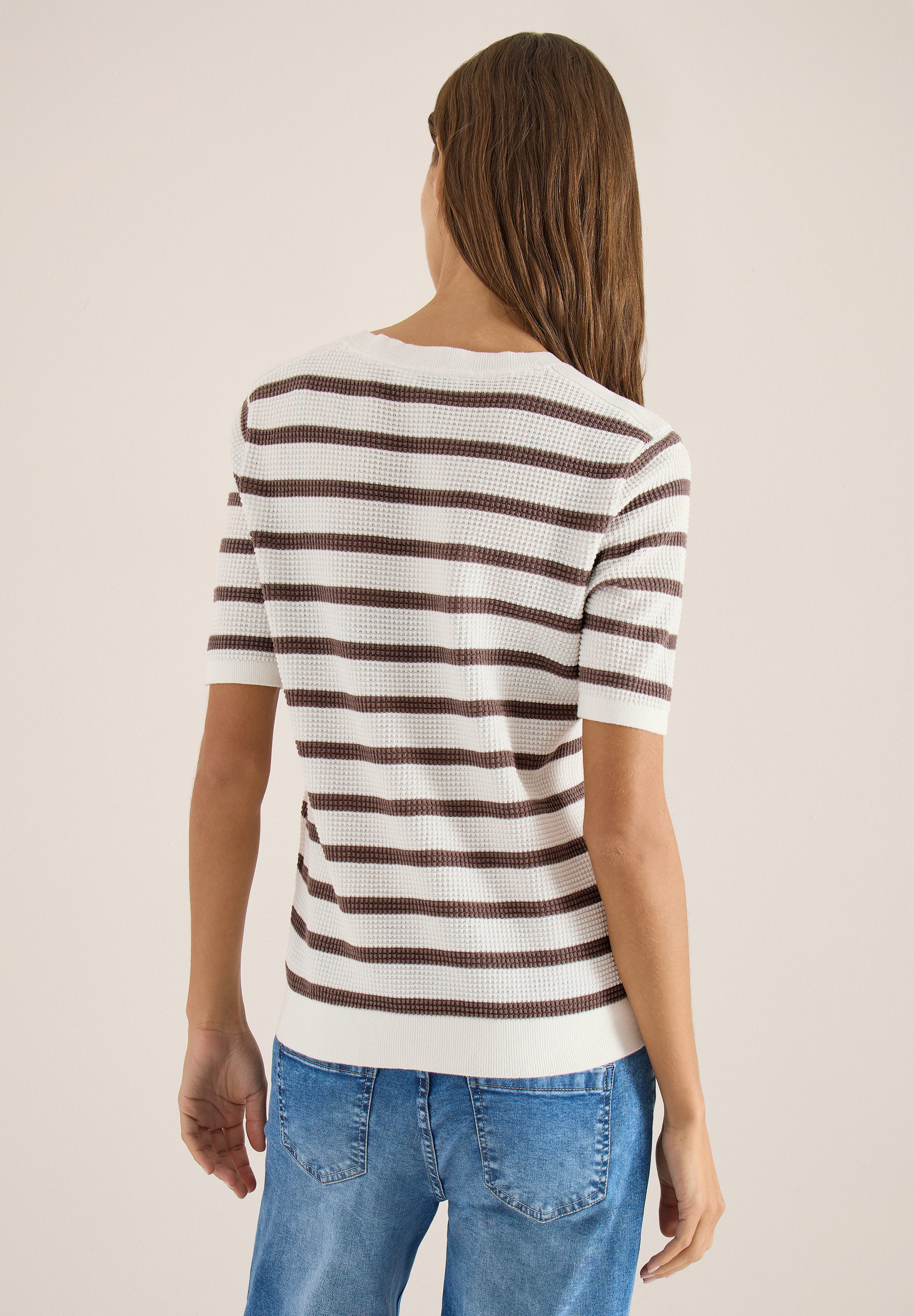 CECIL Kurzarmpullover aus reiner Baumwolle