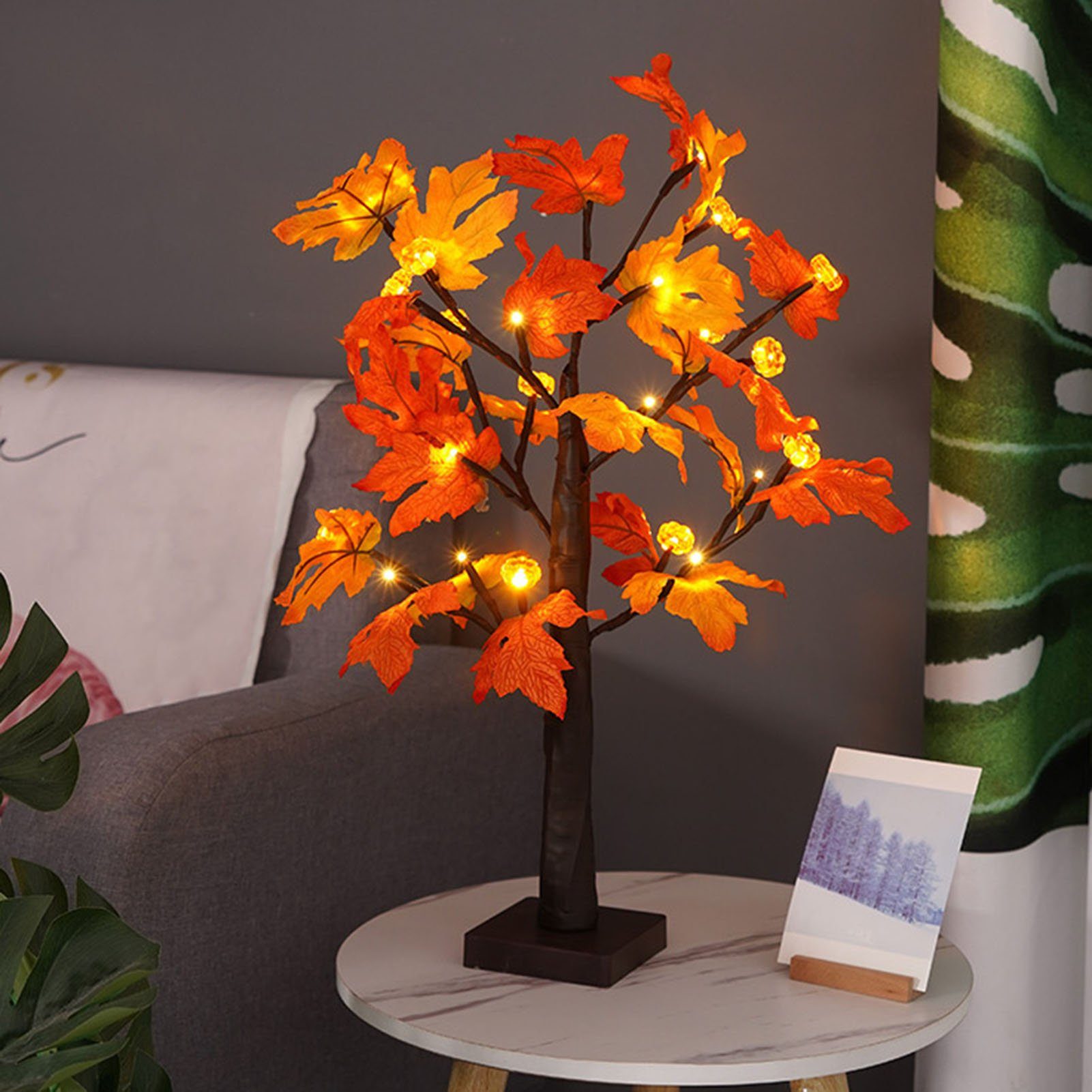 Rutaqian Lichterkette LED Ahornblatt Baum Lichterketten Dekoration Blätter Licht