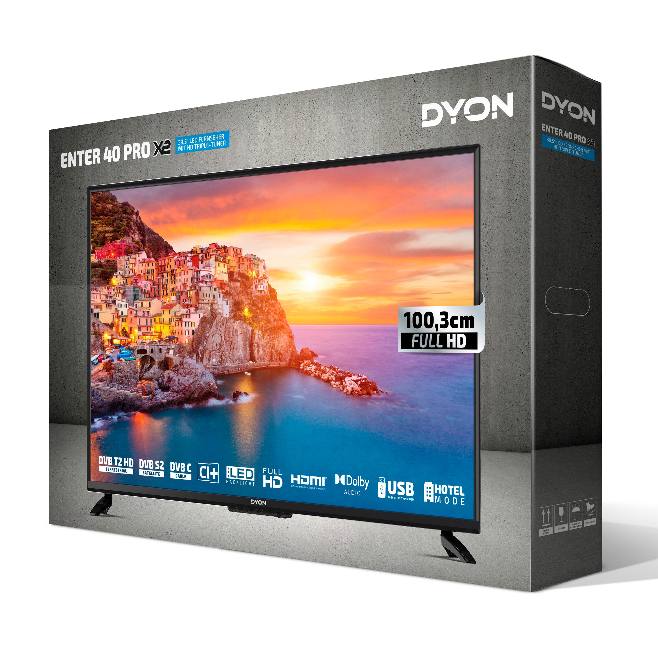 Dyon Enter 40 PRO X2 LED-Fernseher (100 cm/40 Zoll, Full HD, 40" Full-HD, Triple Tuner, CI+ & Hotel Modus – ideal für jedes Zimmer)
