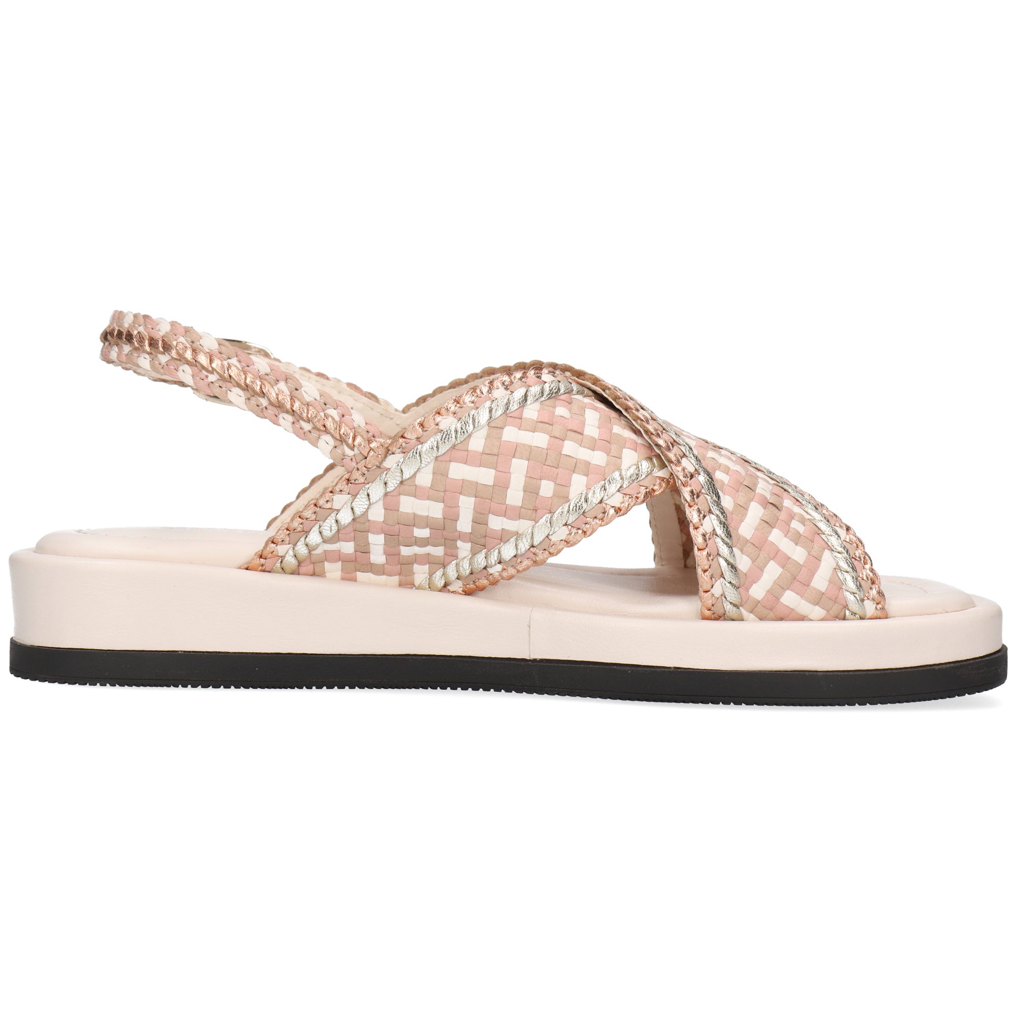 Melvin & Hamilton Vim 1 Leder-Geflochtene Schuhe für Damen Sandale Plateausohlen, Echtes Leder, Von Hand geflochten