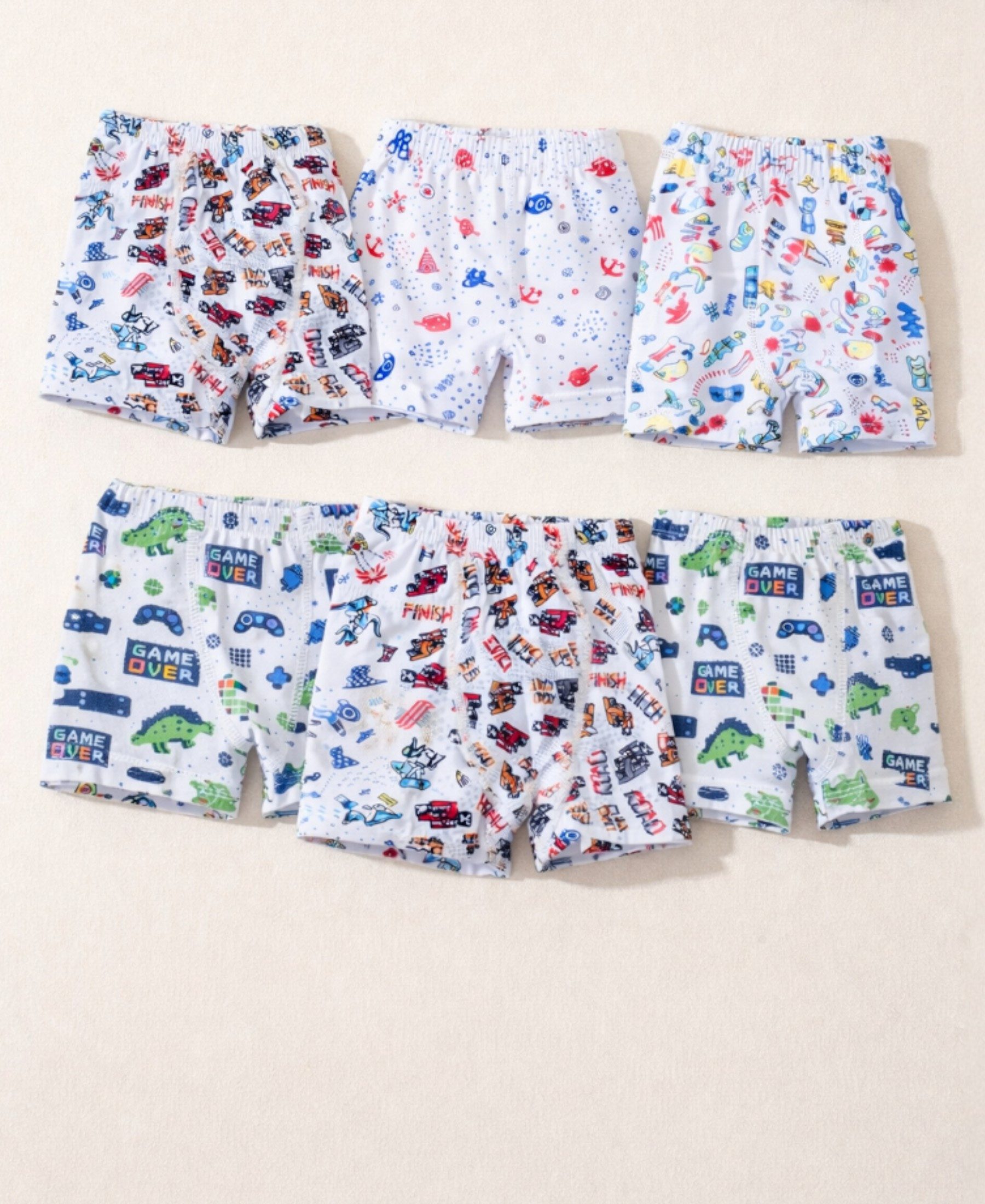 Tutku Elit Boxershorts Jungen 6er Pack Baumwolle elastisch Kinder Unterwäsche (6-teiliges Set) Hautfreundliches Material mit elastischem Komfortbund