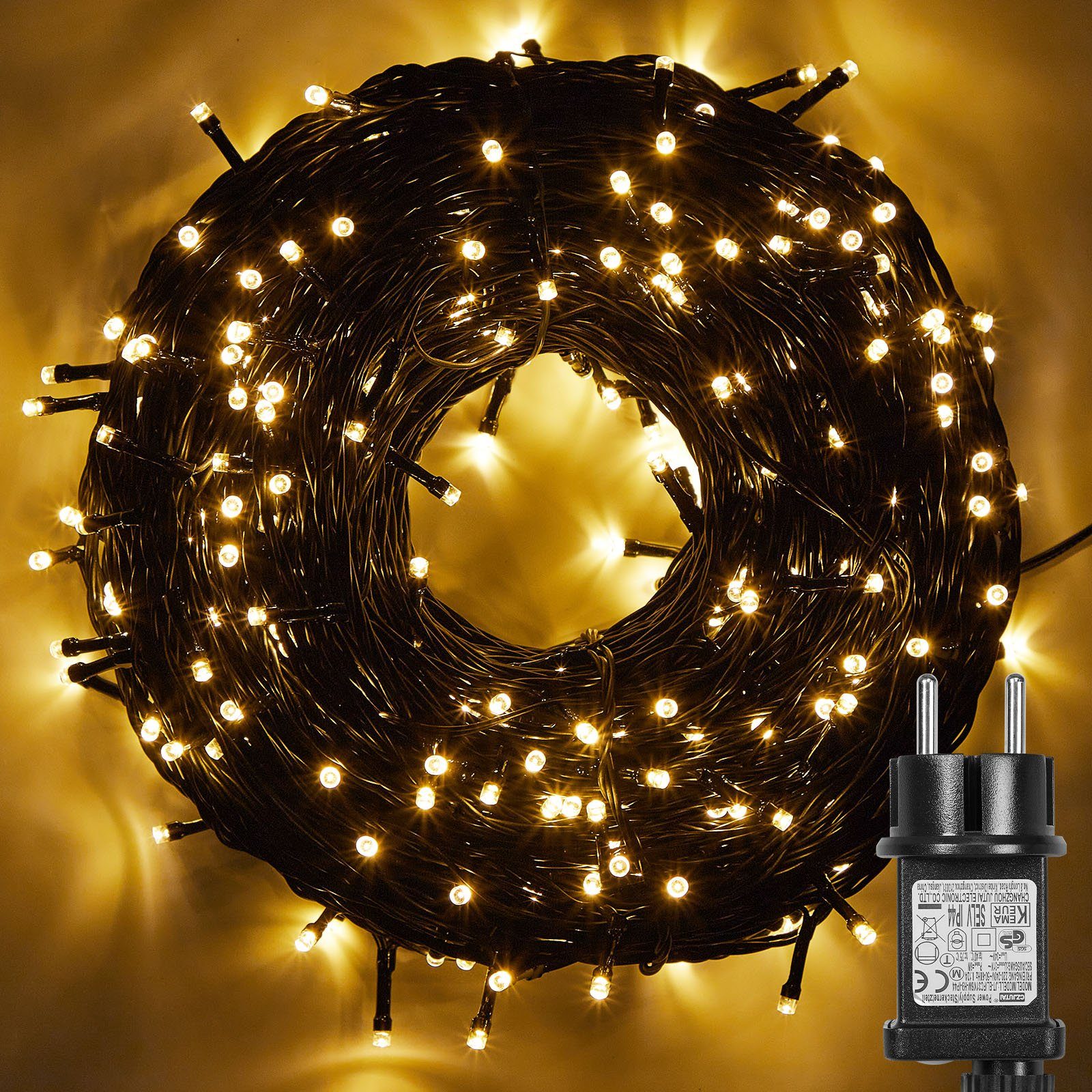 Qualra Lichterkette 200/250/500LED Lichterkette Weihnachtsbaum Außen Strom günstig online kaufen