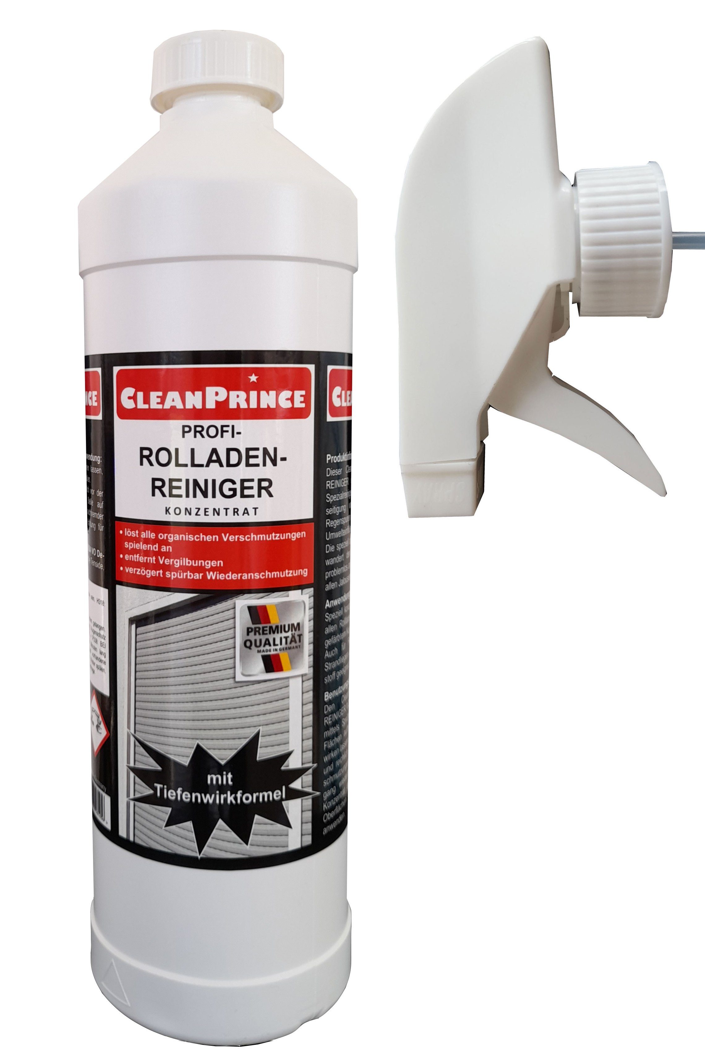 CleanPrince Rolladenreiniger Konzentrat Reinigungskonzentrat (auch für Lamellen, Fensterrahmen, Gartenmöbel)