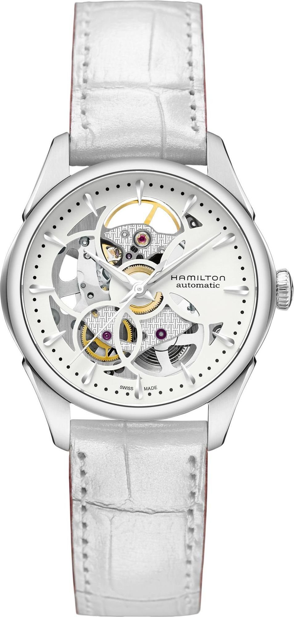 Hamilton Automatikuhr Jazzmaster Viewmatic Skeleton Lady Damen Automatikuhr, Skelettiertes Ziffernblatt