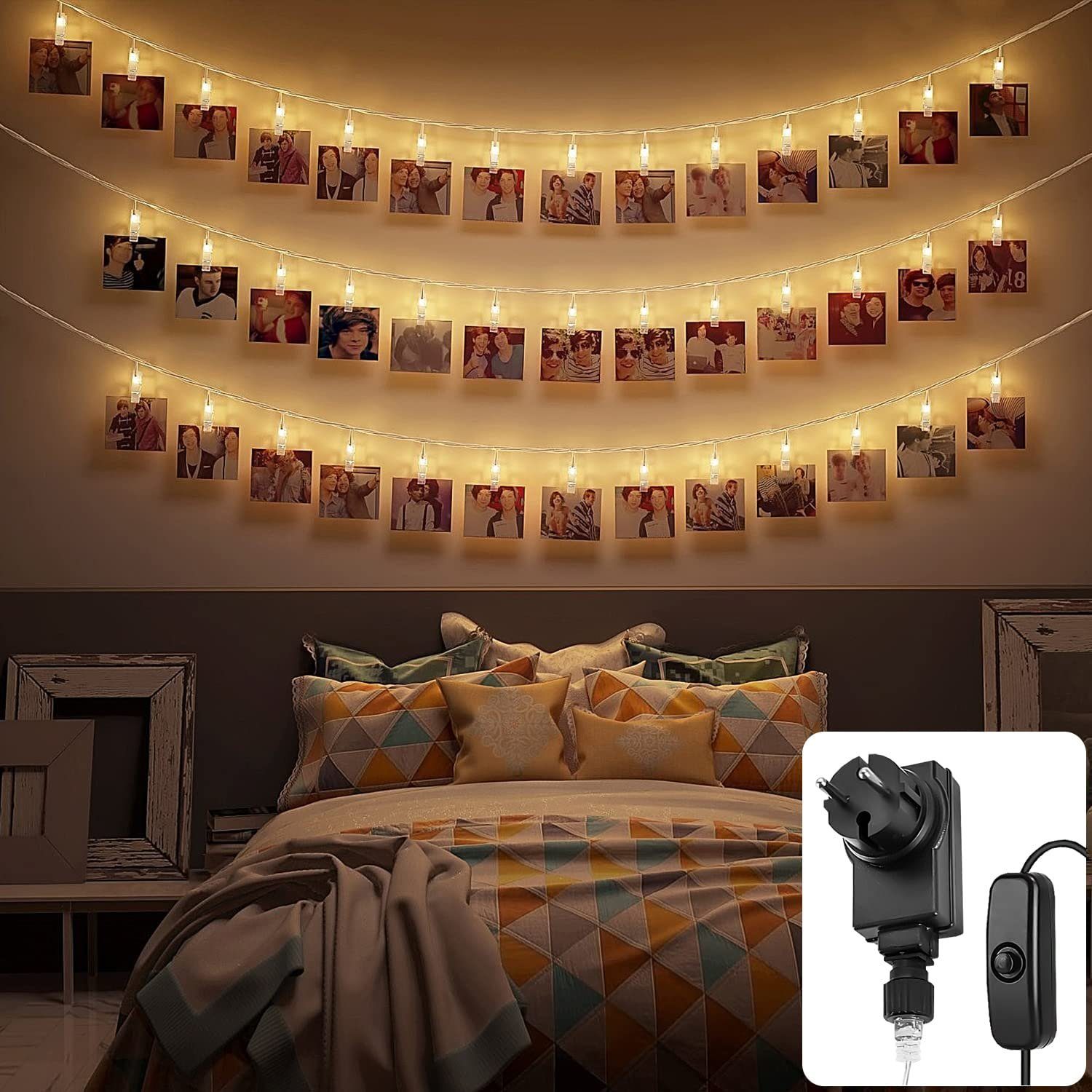 COZY HOME LED-Lichterkette Fotoclip Lichterkette - Batterie und Stecker, 30 günstig online kaufen