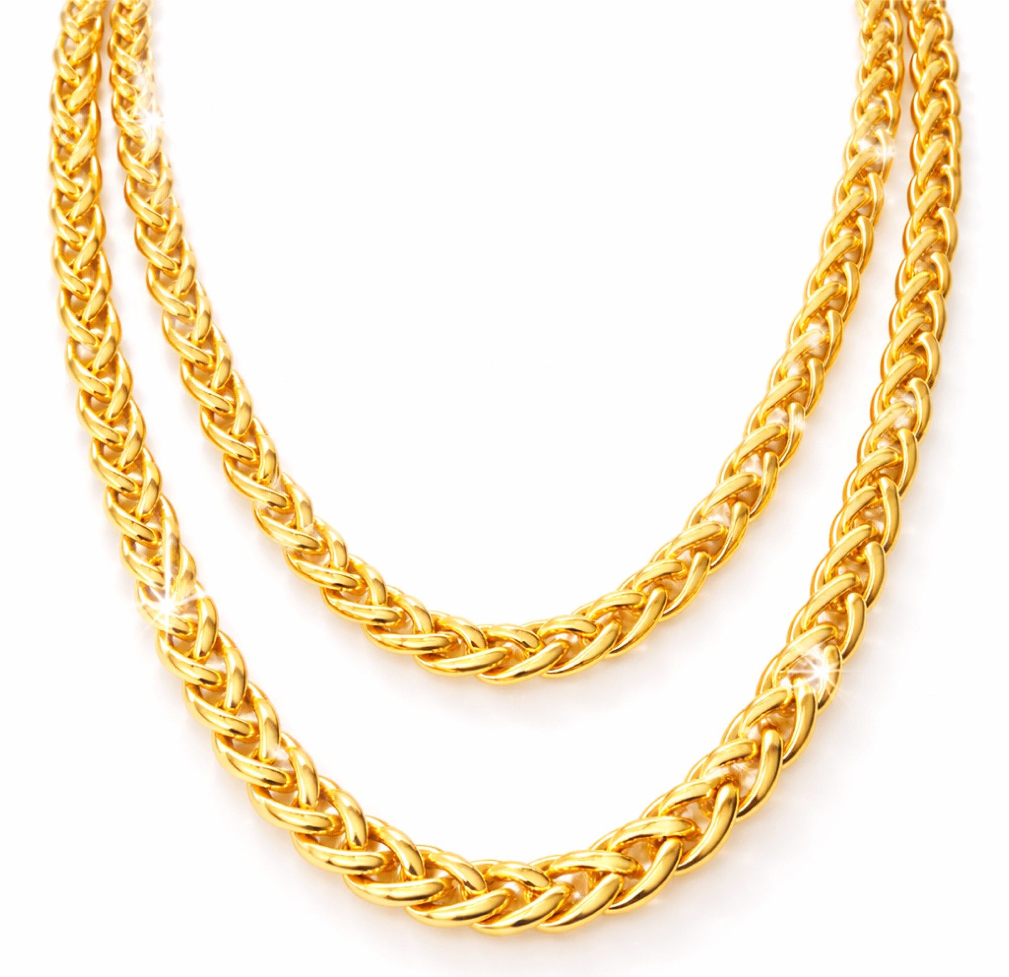 Kostüm Goldkette Panzerkette ca. 50 cm – Goldkettchen 90er Fasching Karneval