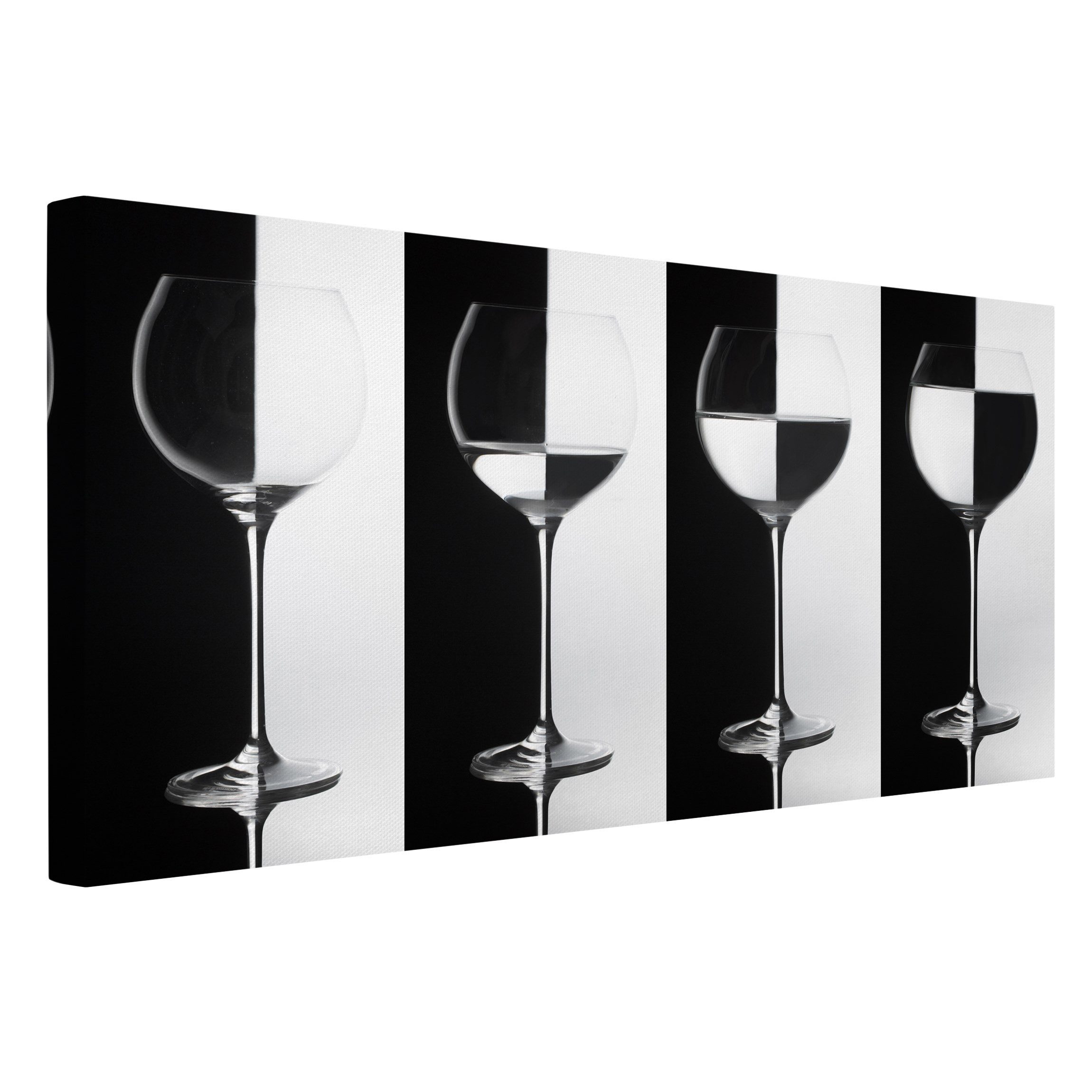 Bilderdepot24 Leinwandbild Modern Weingläser Geometrie schwarz günstig online kaufen