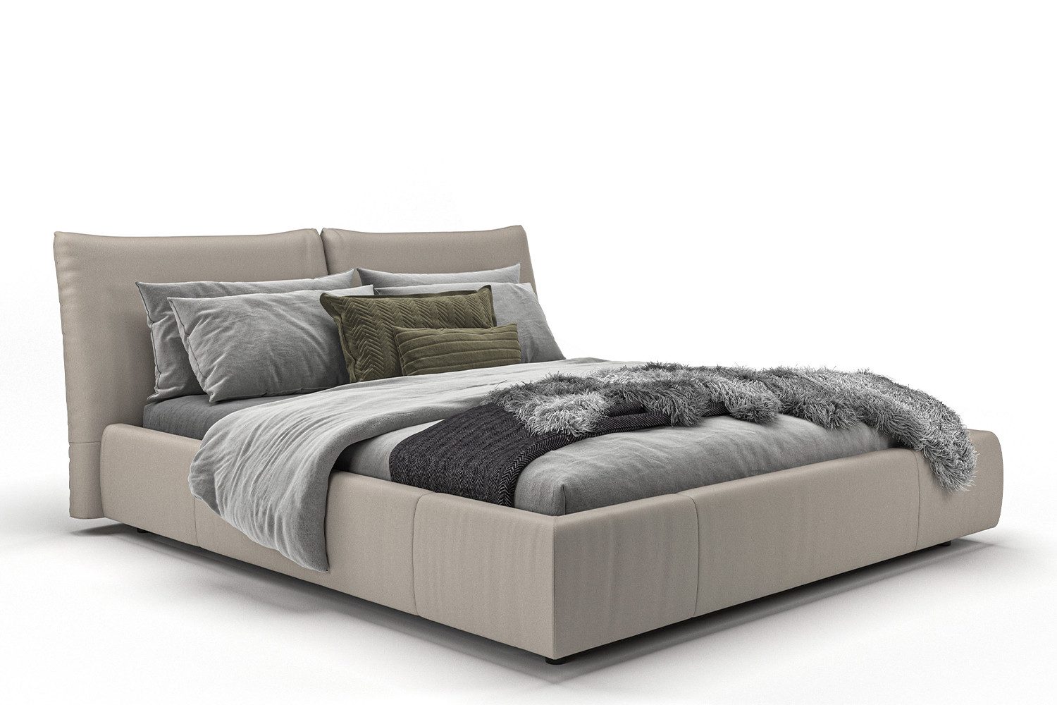 KAWOLA Polsterbett HENRY, Cord, Leder oder Stoff, versch. Größen und verschiedene Farben