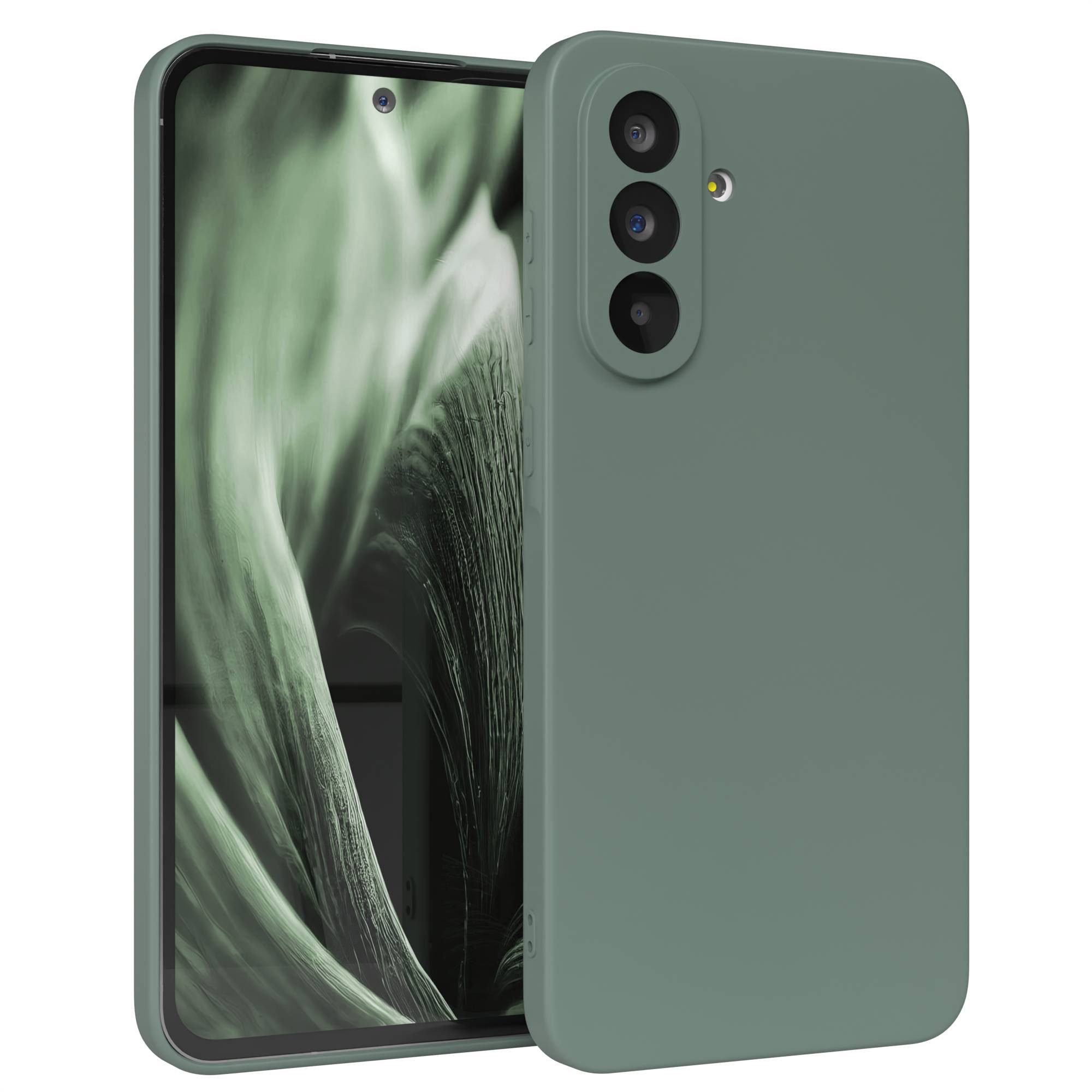 EAZY CASE Handyhülle für Samsung Galaxy A56 Hülle Silikon 6,7 Zoll, Schutzhülle mit Kameraschutz stoßfest telefonhülle Matt Dunkelgrün