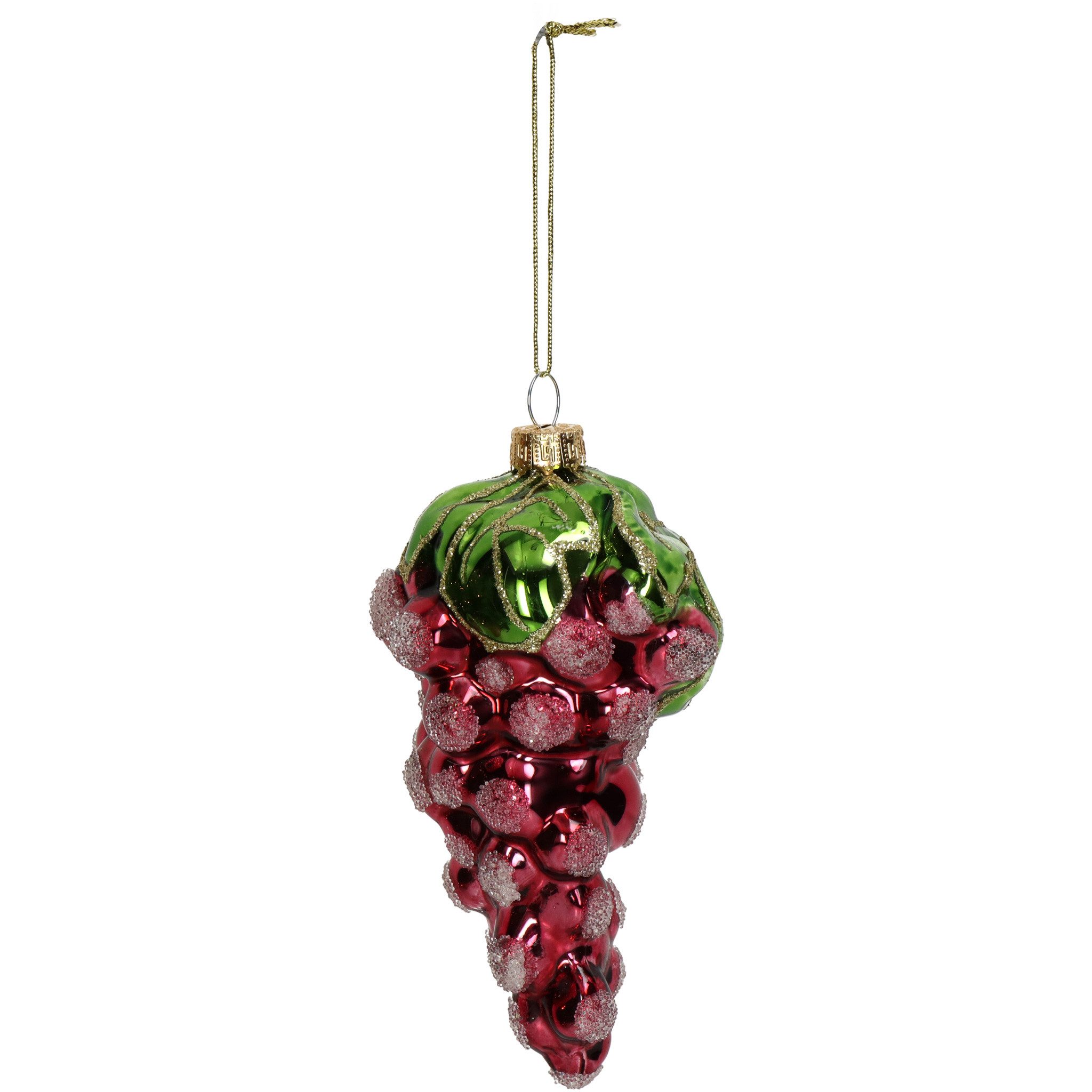 HD Collection Christbaumschmuck, Christbaumschmuck Glas 12,8cm Weintrauben Figur Rot