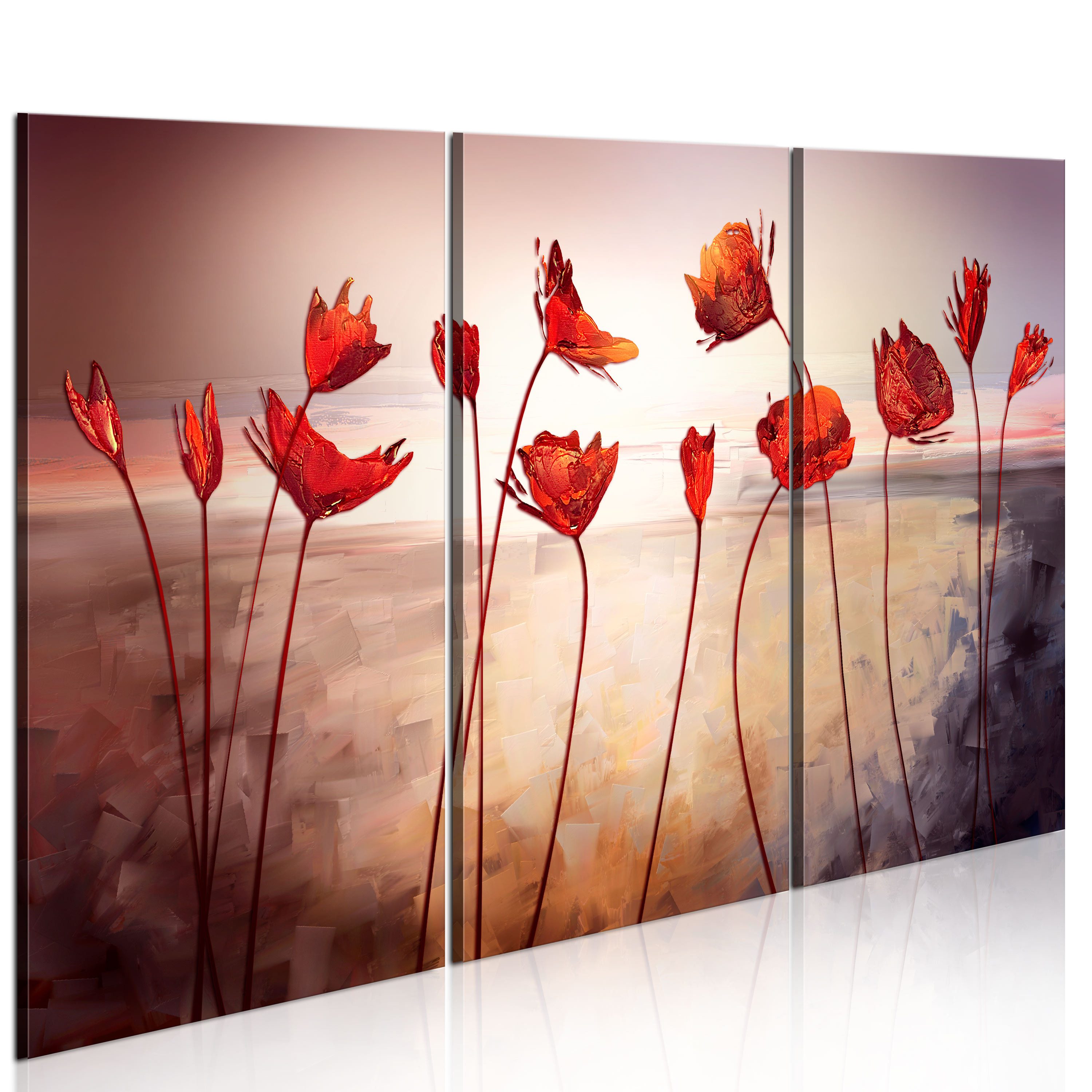 Artgeist Wandbild Bright red poppies