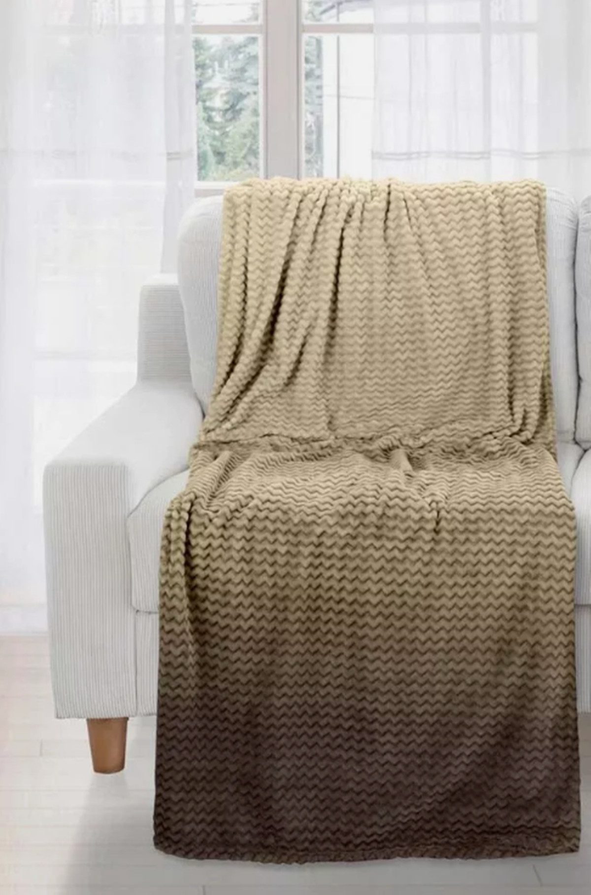 Wohndecke Kuscheldecke INEZ 150x200 cm – Beige/Braun, Weich & Stilvoll