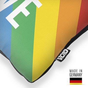 Kissenbezug, VOID (1 Stück), Pride Love is Logo Schriftzug Gay pride flag parade club LGBTQ flagge