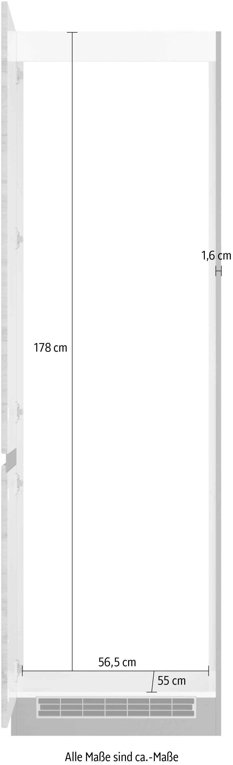 HELD Kühlumbauschrank cm, Riesa | 60 MÖBEL grafitgrau Breite wotaneiche MDF-Fronten