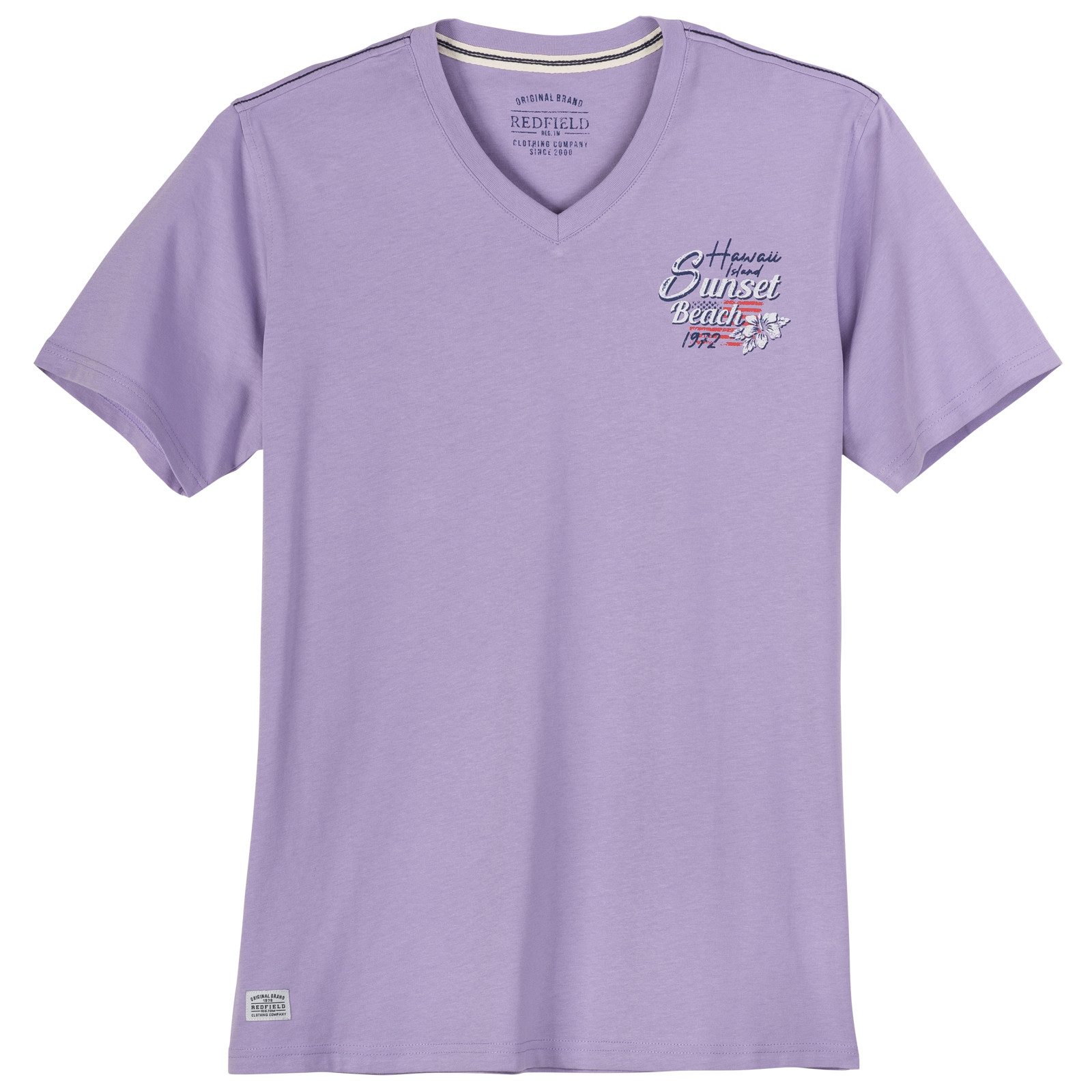 Print-Shirt Redfield Übergrößen T-Shirt Print Sunset flieder
