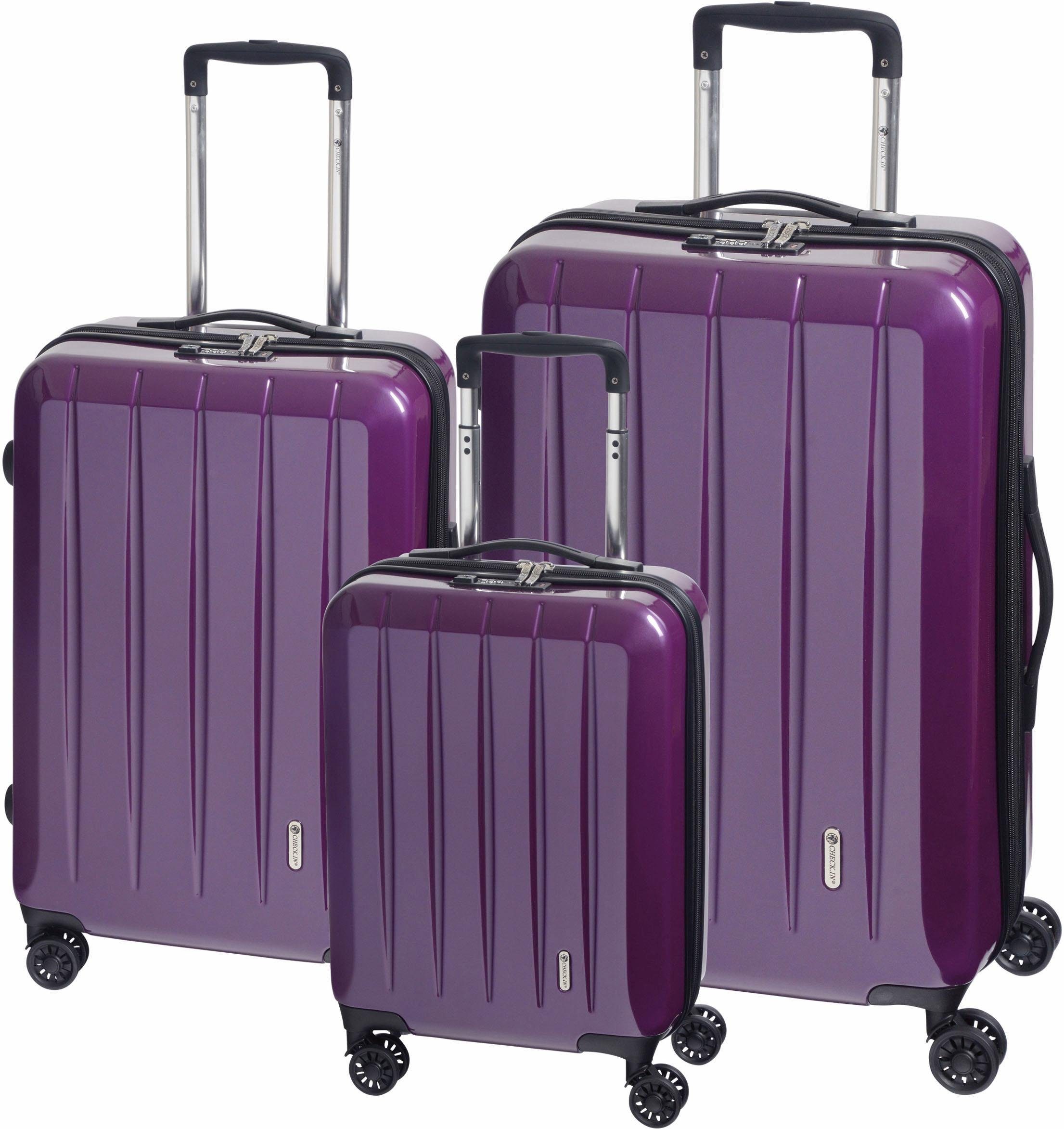 CHECK.IN® Trolleyset London 2.0, 4 Rollen, (Set, 3 tlg) Lila