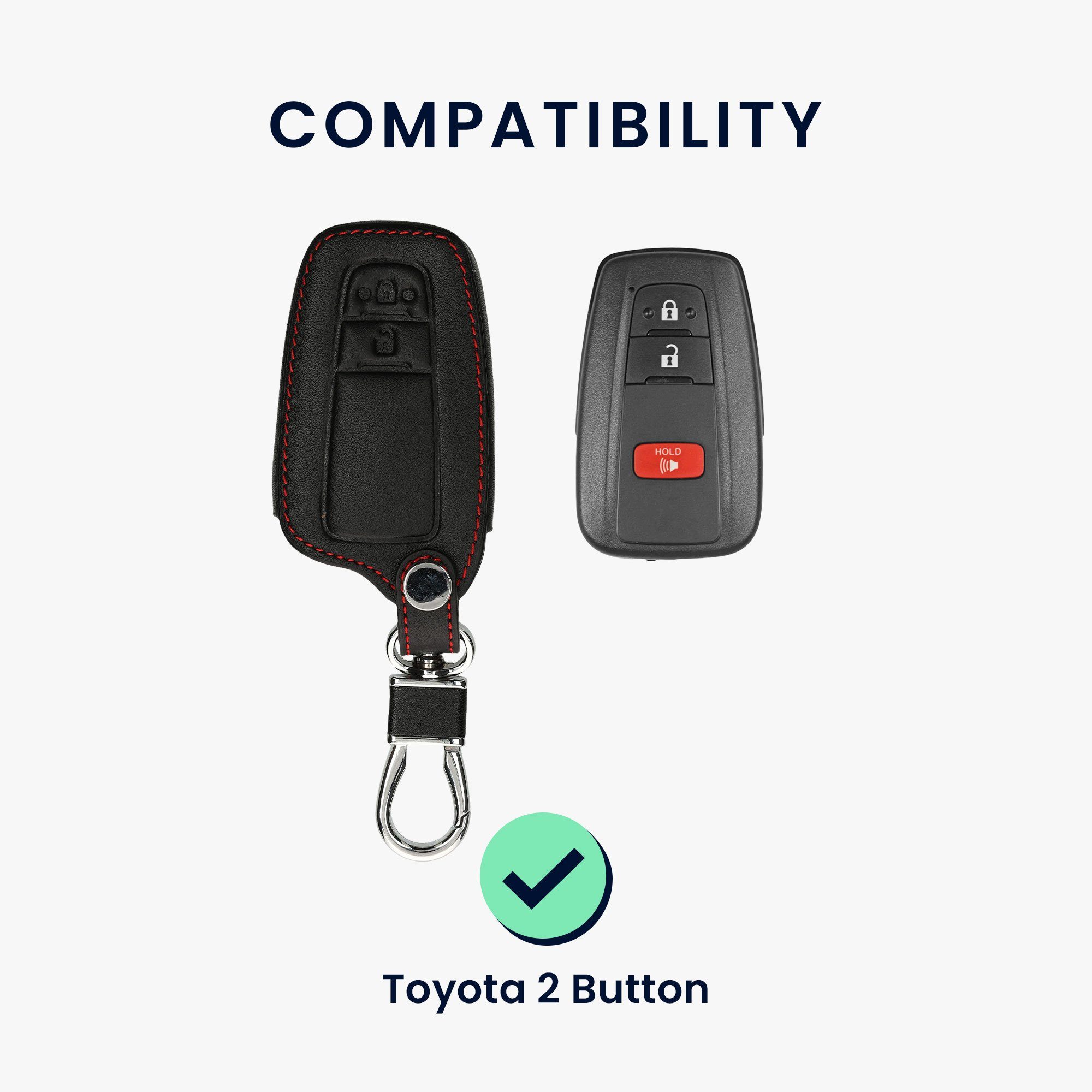 Toyota, Dunkelbraun kwmobile Kunstleder Autoschlüssel Schlüsselhülle für Cover Hülle Schlüsseltasche Case Schlüssel