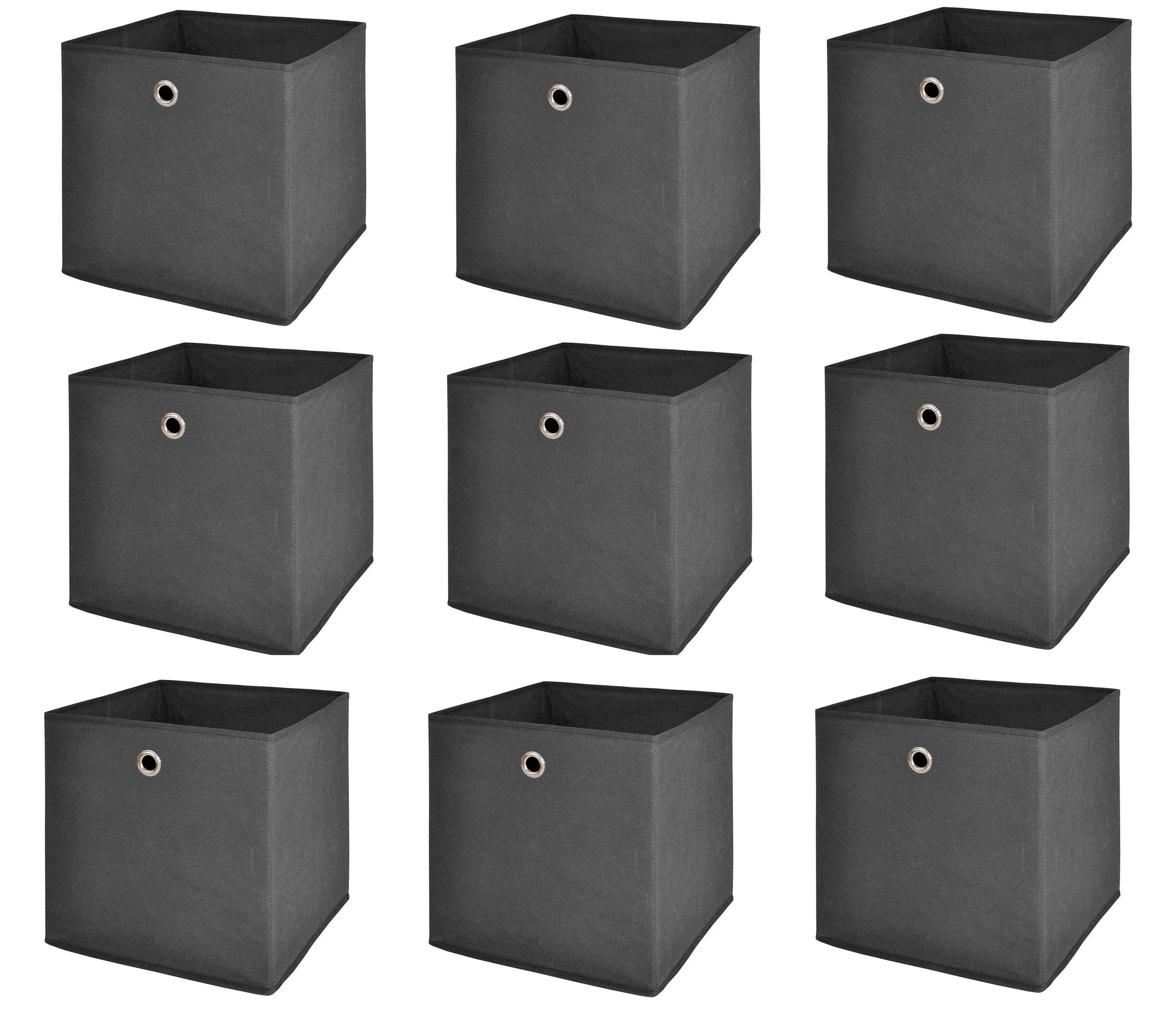 PREISBRECHER Faltbox One (9er-Set), (9er-Set) in anthrazit, Polypropylen - 32x32x32cm (BxHxT)