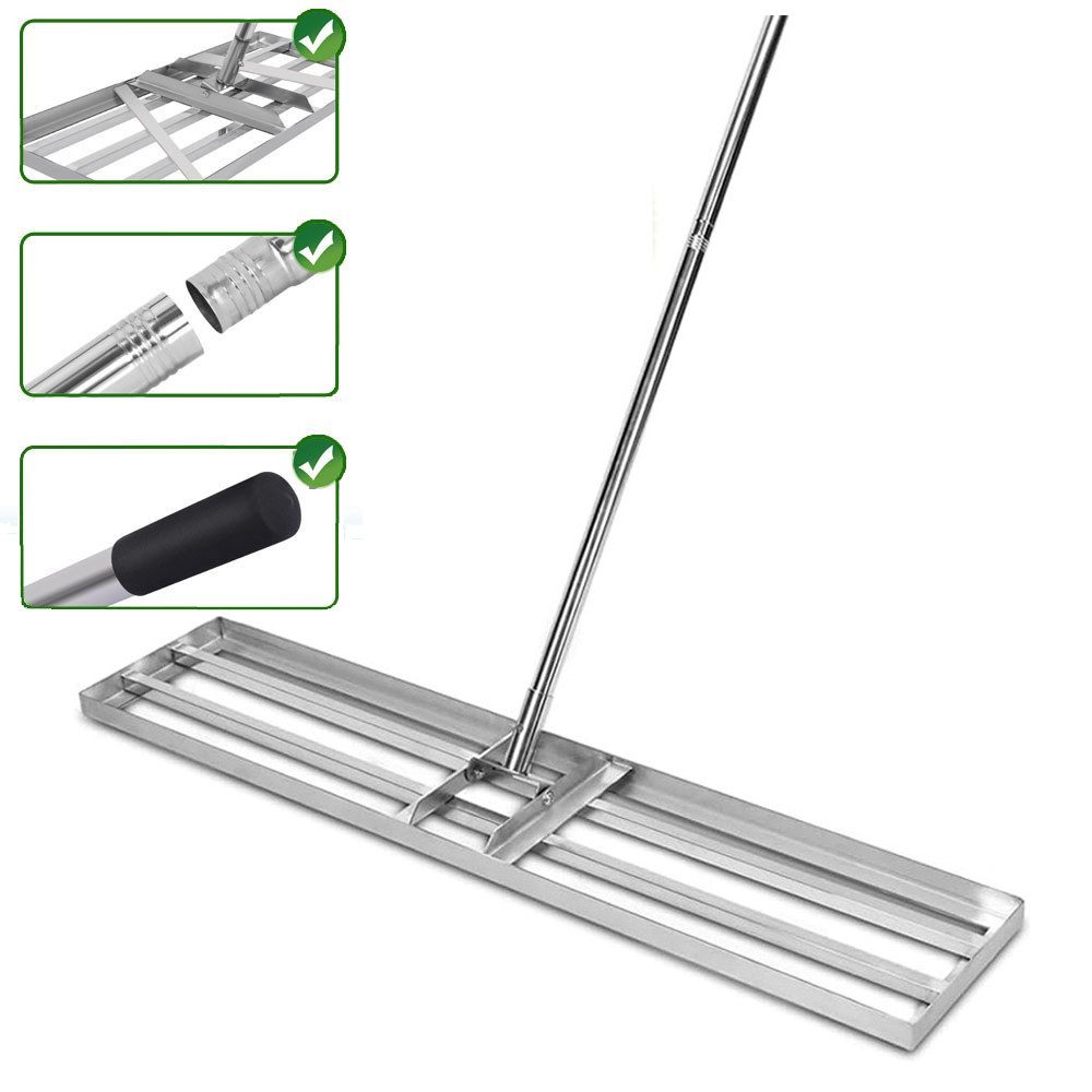 Rechen Rasenrechen aus Edelstahl Rasen Rakel für Rasenpflege Leveling Rake