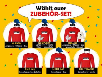 Jimmys Textilfactory Kostüm Panzerknacker Longsleeve Kostüm-Set Karneval Verkleidung Herren X -5XL, Shirt ohne Zubehör