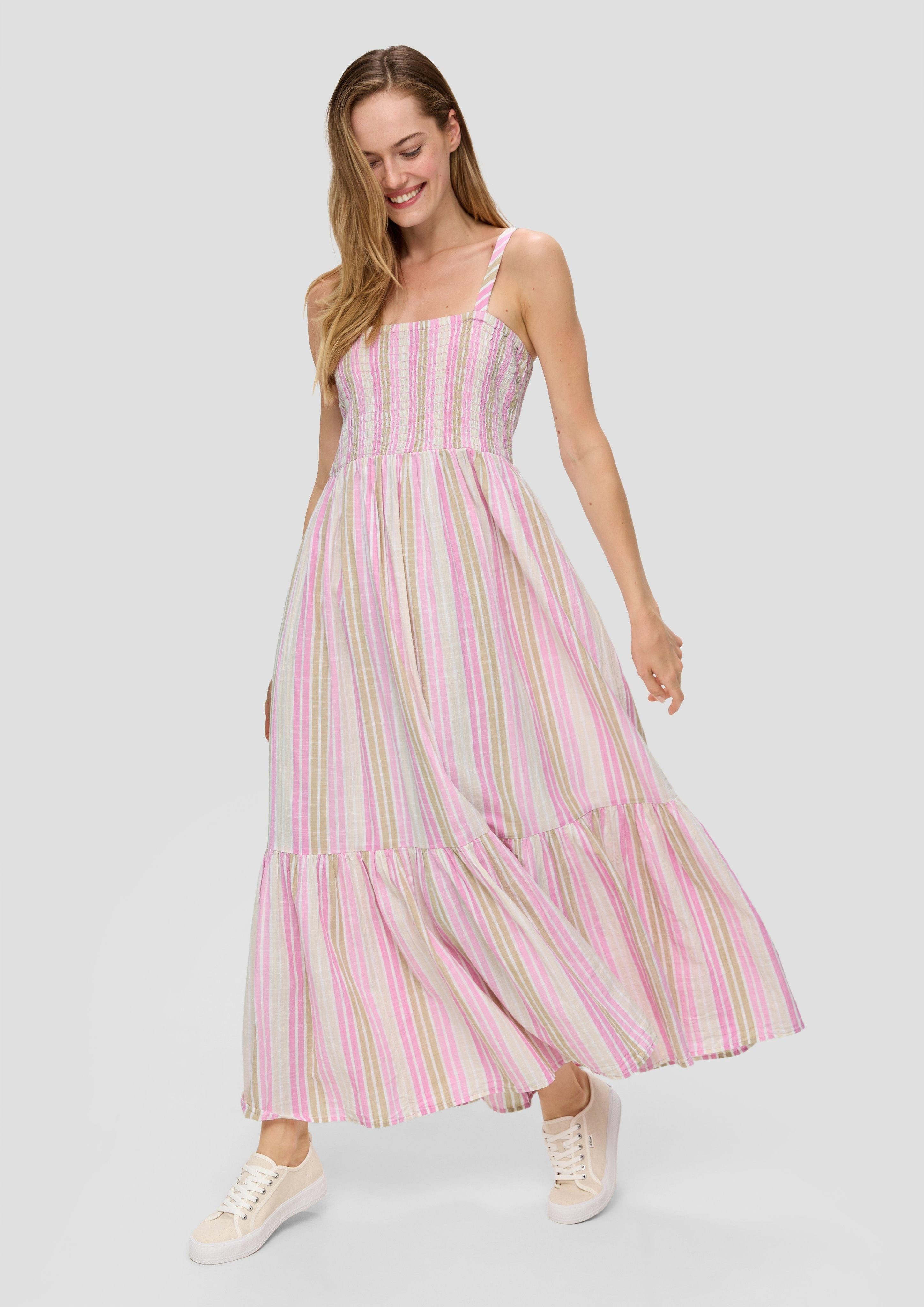 s.Oliver Maxikleid Volantkleid aus Baumwolle im günstig online kaufen