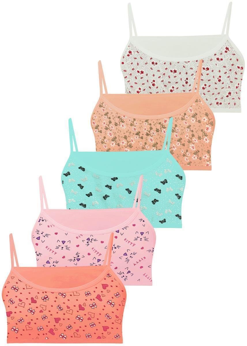 LOREZA Bustier 5er Set Mädchen Bustier BH - Mix - Bunt (Set, 5-tlg., 5er-Pack)