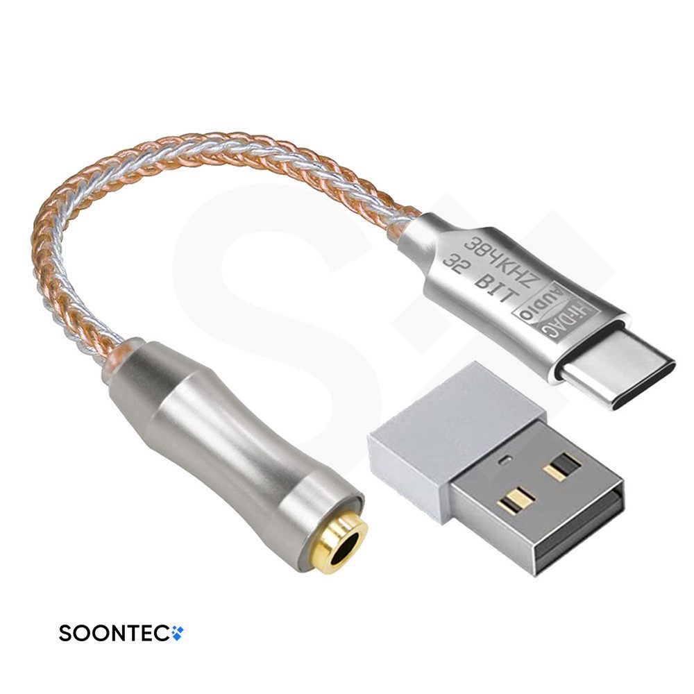 SOONTEC Hi DAC 16-32Ω 125dB PCM 32b/384kHz Digital Decoder ALC5686 USB-C Kopfhörerverstärker (Sehr Klare Klangqualität mit reduzierten Hintergrundgeräuschen)
