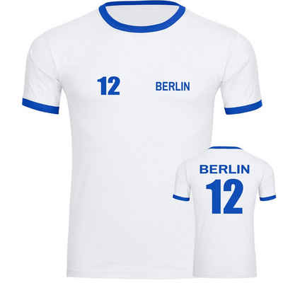 multifanshop T-Shirt Kontrast Berlin blau - Trikot 12 - Männer