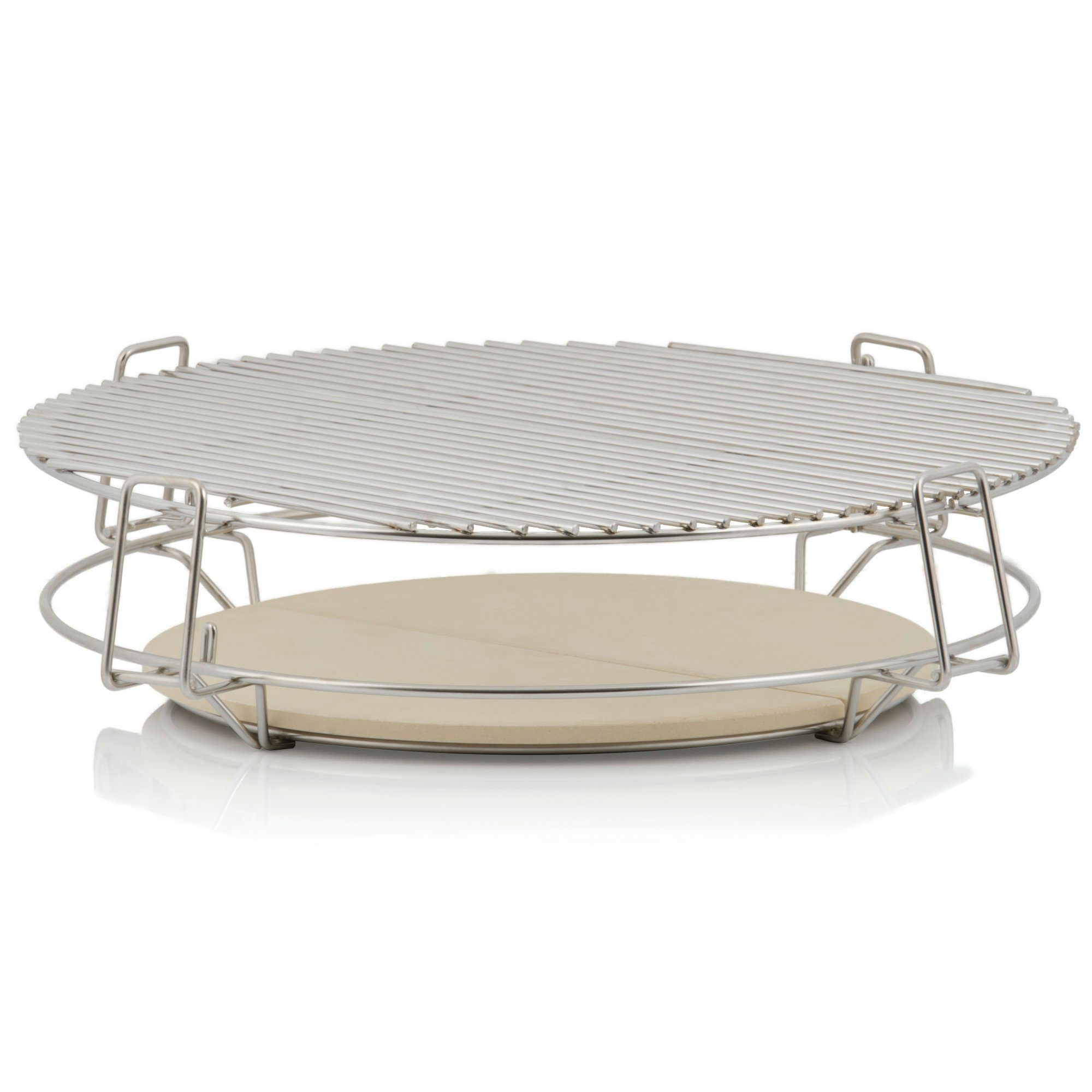 BBQ-Toro Grillerweiterung Smokersystem für Ø 57 cm Kugelgrill, Ø 54 cm, Edelstahl Grillerhöhung