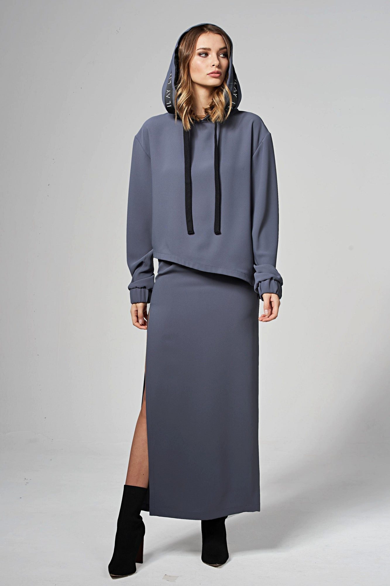 Hoodie Dawn Skirt Gray