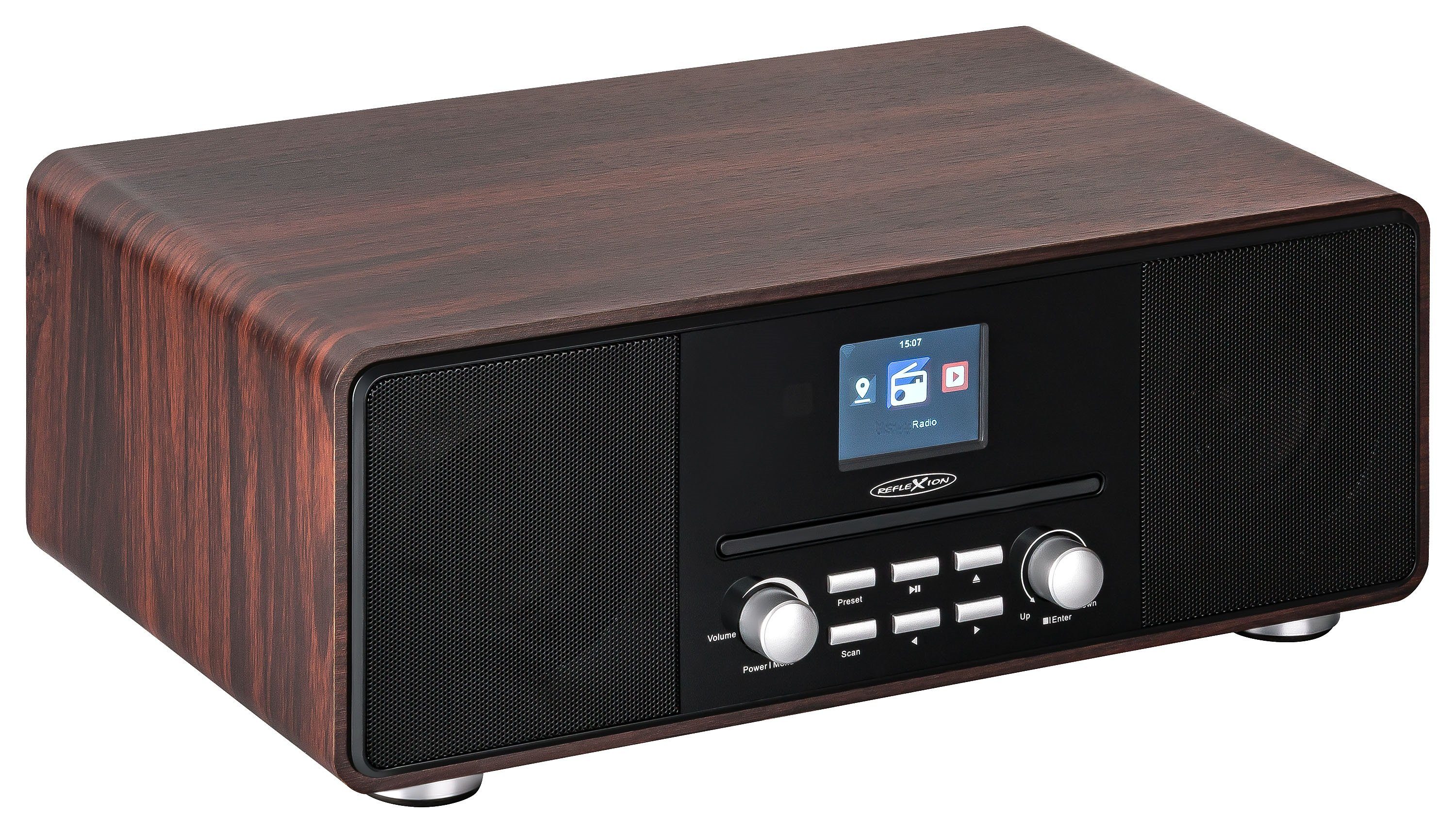 Reflexion HRA19DAB Design DAB+ Radio mit TFT Farbdisplay Digitalradio (DAB) (Digitalradio (DAB), UKW-Radio, 160 W, DAB+ Radio, AUX, CD-Player, Weckfunktion, Equalizer, Bluetooth)