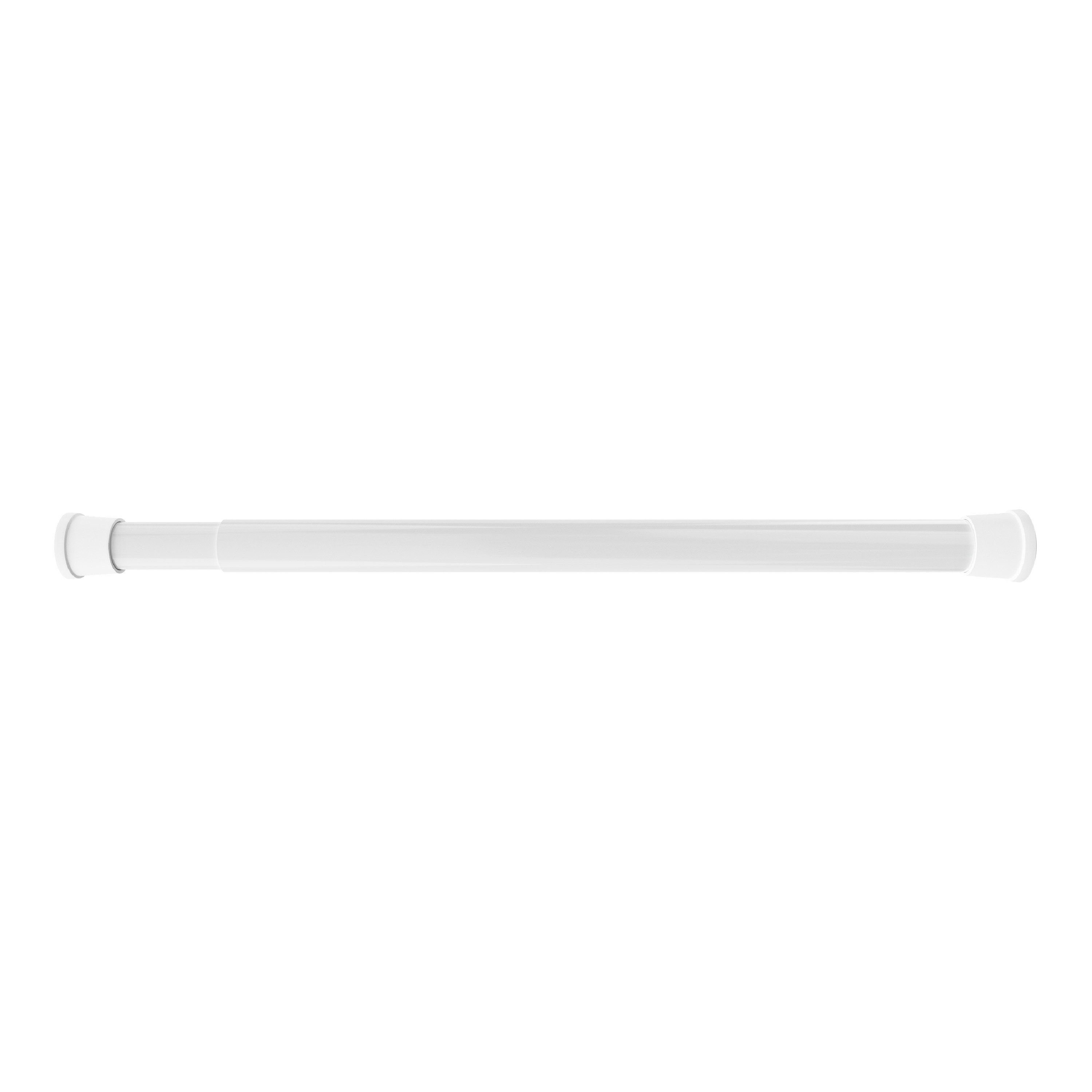 Aquabad® Duschvorhangstange Hastaflex Teleskop Duschstange mit Gummi Enden, 1-läufig, ausziehbar, Aluminium, Weiß, 55 - 90 cm