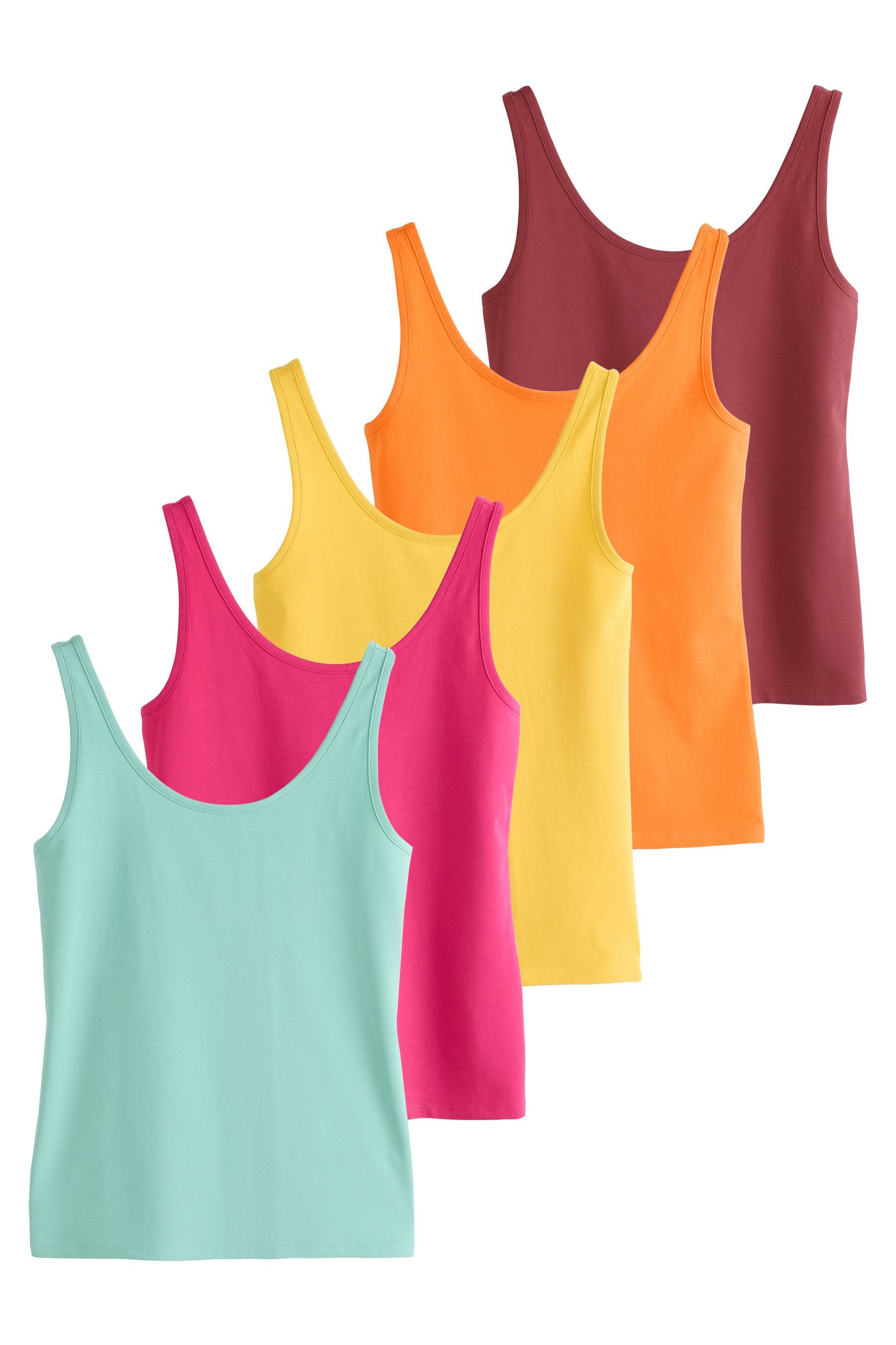 Next Trägertop Tops mit breiten Trägern, 5er-Pack (5-tlg)