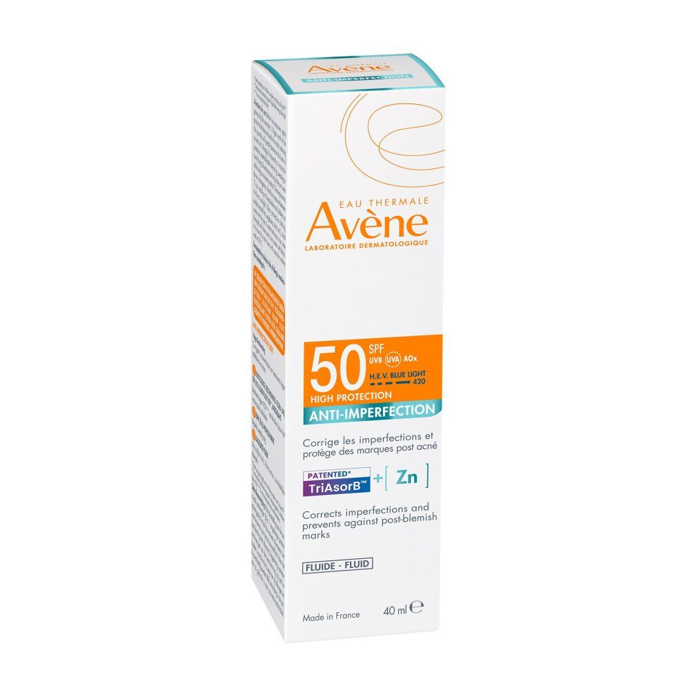 Avene Körperpflegemittel SOLAIRE EXPERT Flüssigkeit gegen Hautunreinheiten SPF 50 40 ml