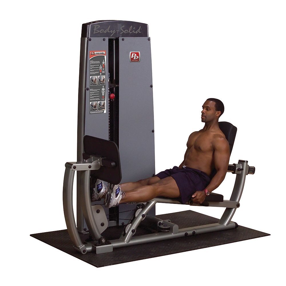 Body-Solid Kraftstation Beinpresse und Wadenmaschine Pro Dual, Ergonomischer Sitz mit 12 Positionseinstellungen