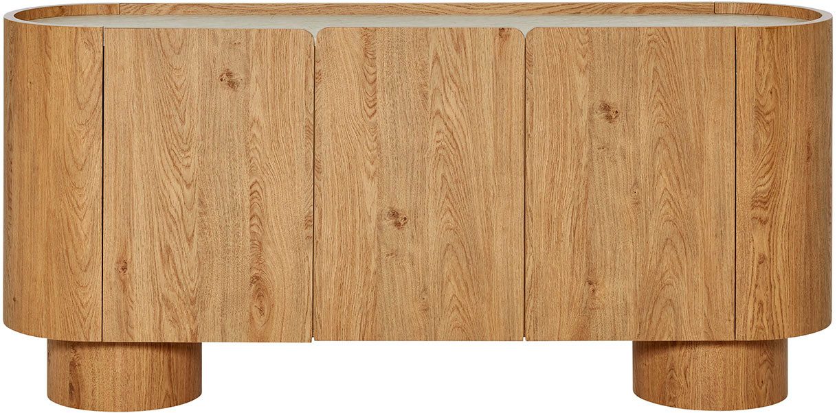 Jahnke Sideboard CIRCO SB 160 (1 St), Sideboard, 3-türig, gerundetes Design, Marmor-Look, Breite 160 cm