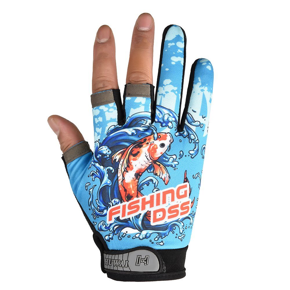 Sunicol Angelhandschuhe Angeln Handschuhe, Atmungsaktiv, Schnell #1 Elastisch trocknend Blau Rutschfest