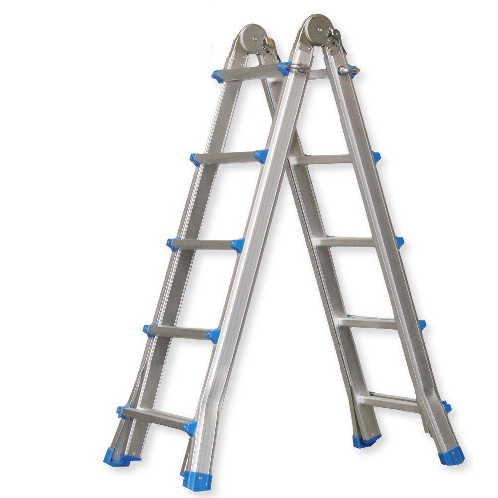 5 4 Stehleiter Leiter x Anlegeleiter Vielzweckleiter (Stück) VaGo-Tools Stufen