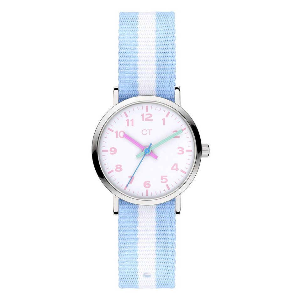 COOL TIME Quarzuhr Armbanduhr, Komfortables, widerstandsfähiges Textilband  gestreift; Länge: 195 mm