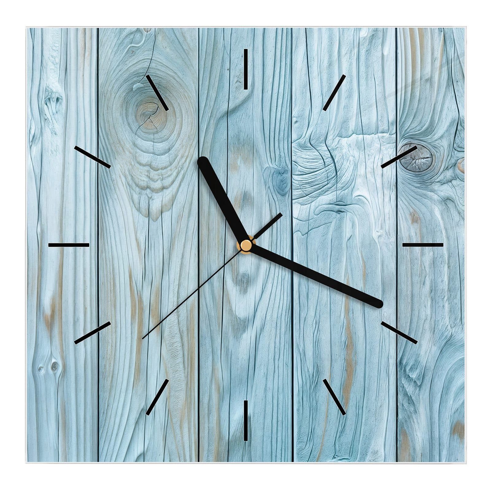 Wanduhr Glasuhr Wanduhr Wandkunst Größe 30 x 30 cm mit Motiv Holzbretterdekor