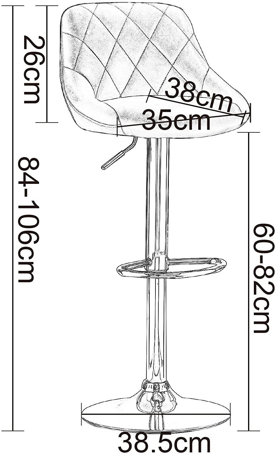 Stahl Höhenverstellbar, Woltu Drehbar, Kunstleder, Weiß (4 | St), aus Weiß Barhocker