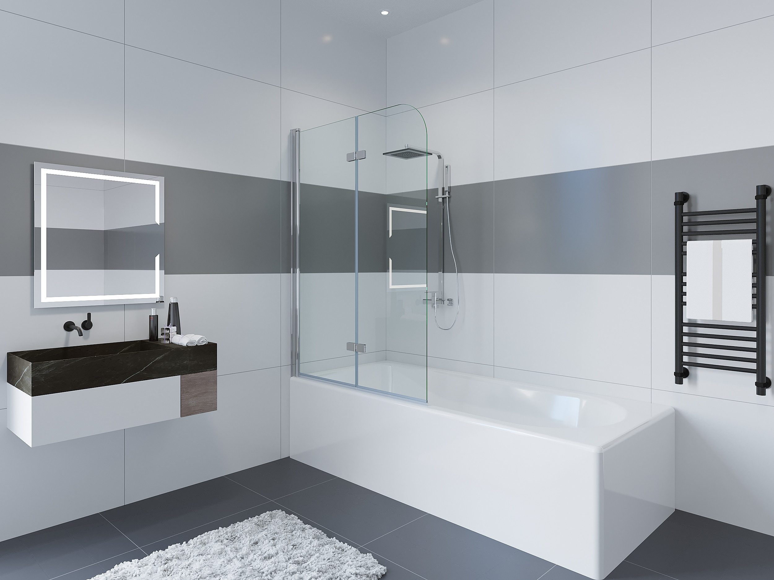 IMPTS Badewannenaufsatz Duschwand für Badewanne Badewannenaufsatz günstig online kaufen