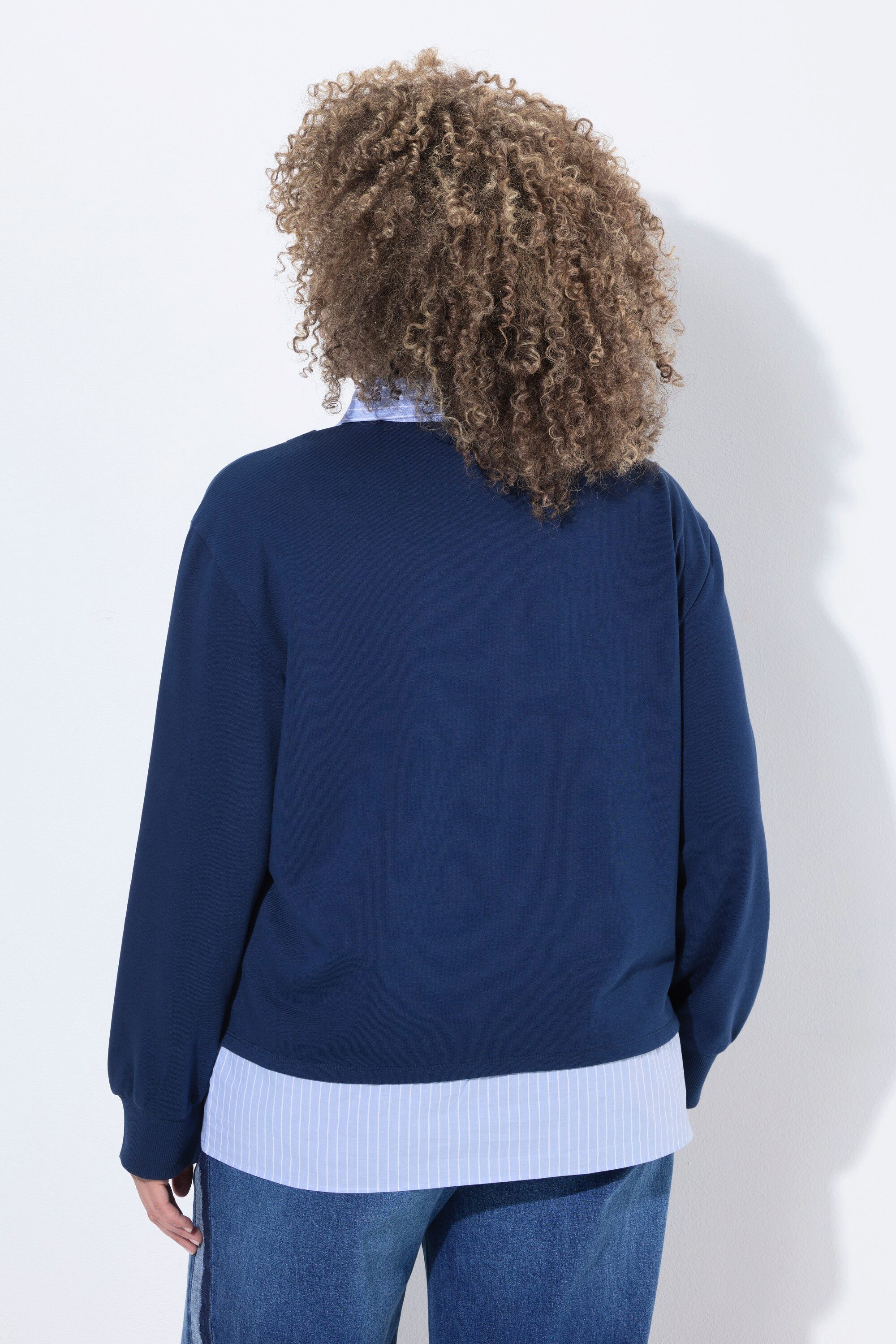Ulla Popken Sweatshirt Sweatshirt Lagenoptik V-Ausschnitt Langarm – Bild 5 von 5