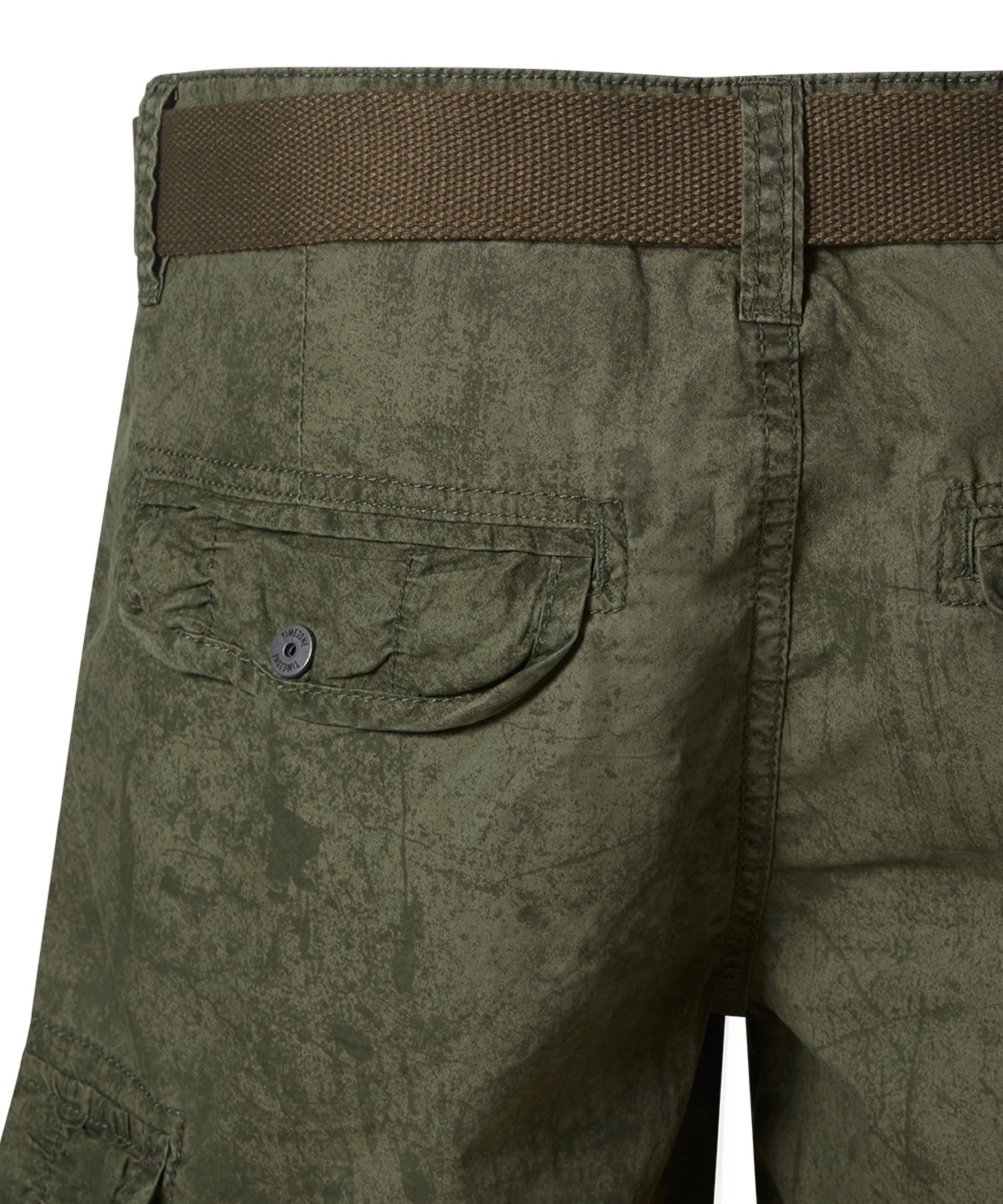 TIMEZONE Cargoshorts Moderne Casual Shorts mit Gürtel für Herren (1-tlg) Baumwolle Normal Fit Kariert atmungsaktiv Reißverschluss