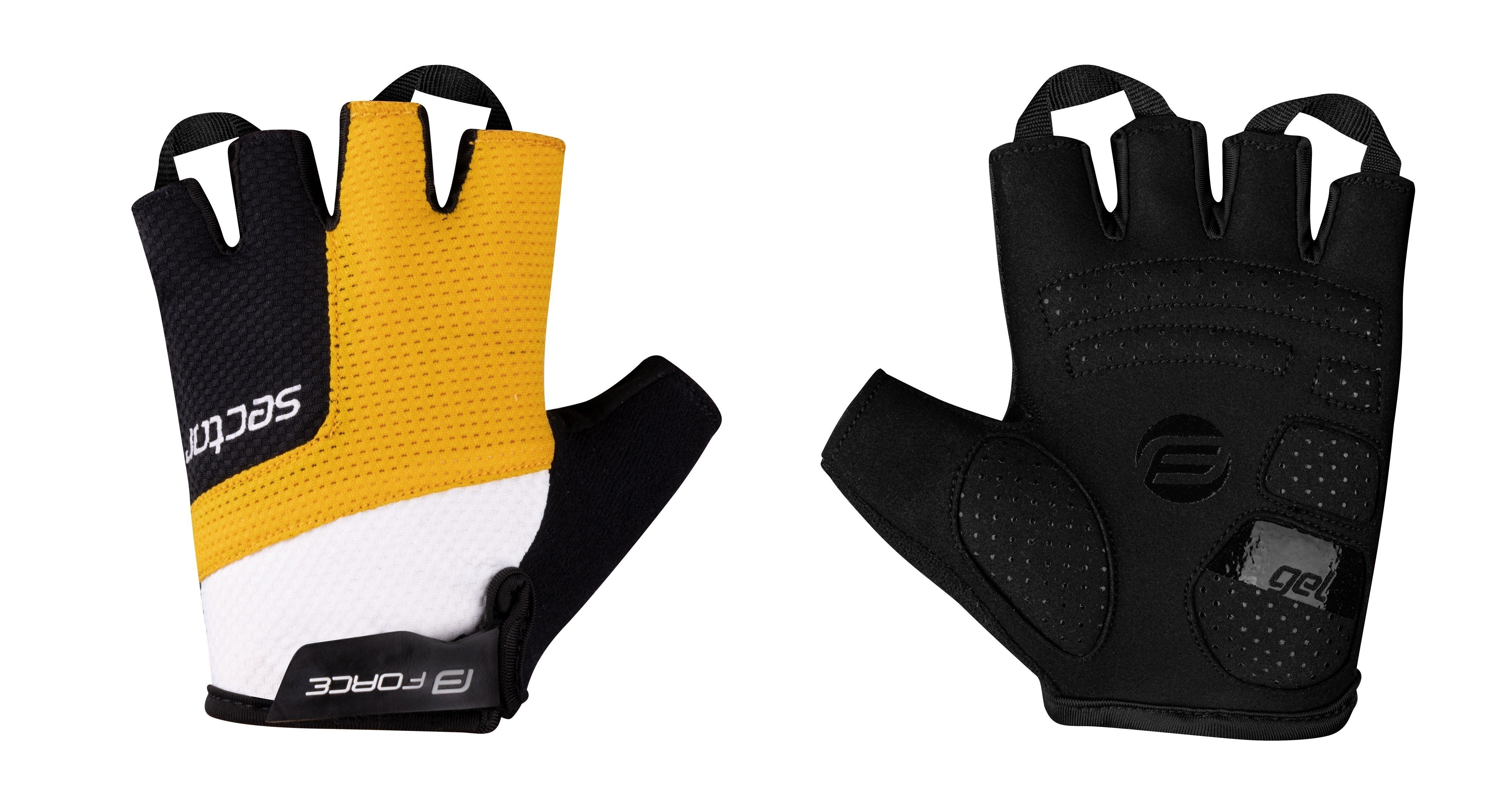 FORCE FORCE SECTOR Fahrradhandschuhe gelb-weiss-schwarz Handschuhe