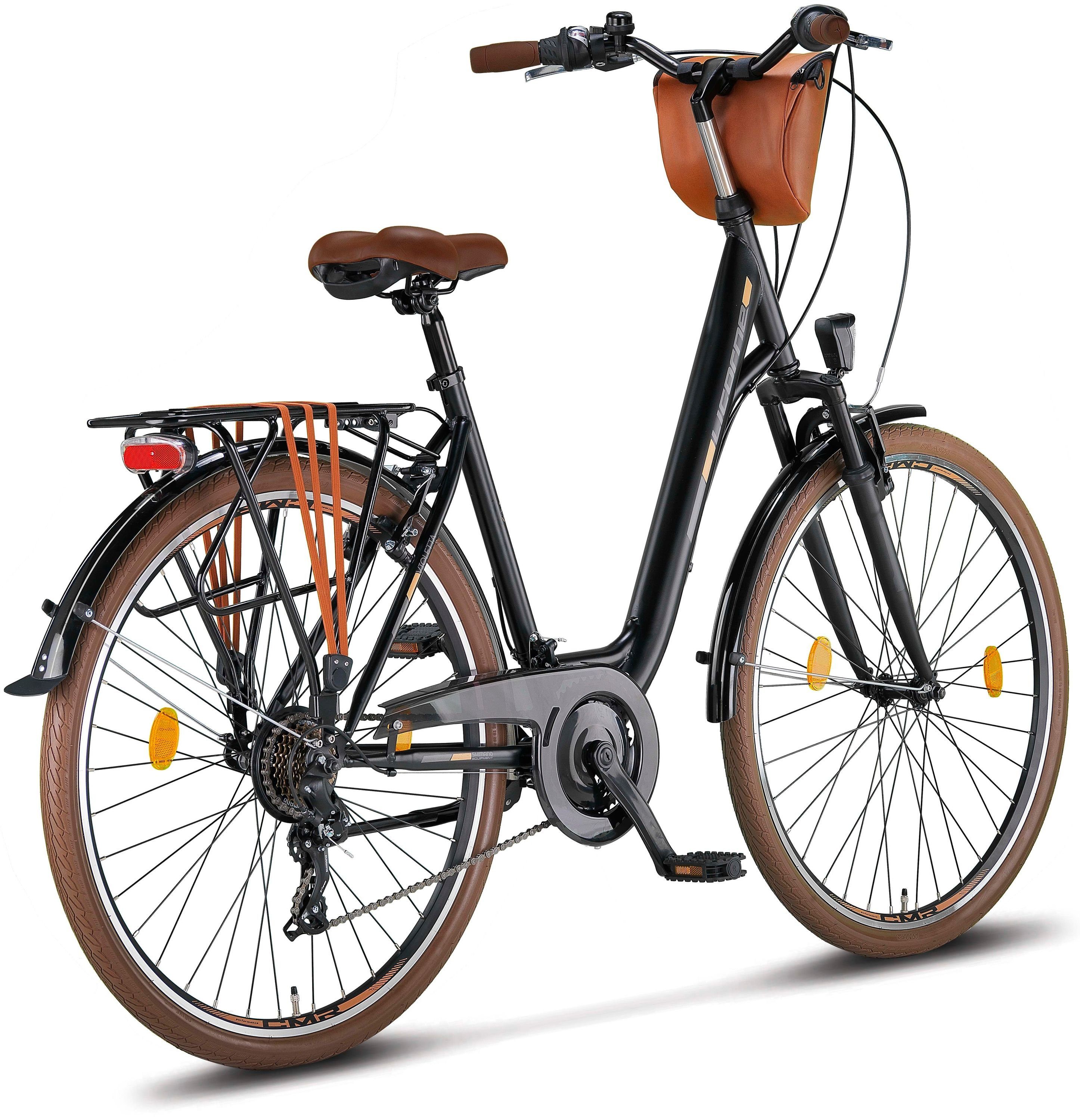 Licorne Bike Cityrad Licorne Bike 28 Bike Gang in Premium Violetta 21 Zoll, Antrasit City