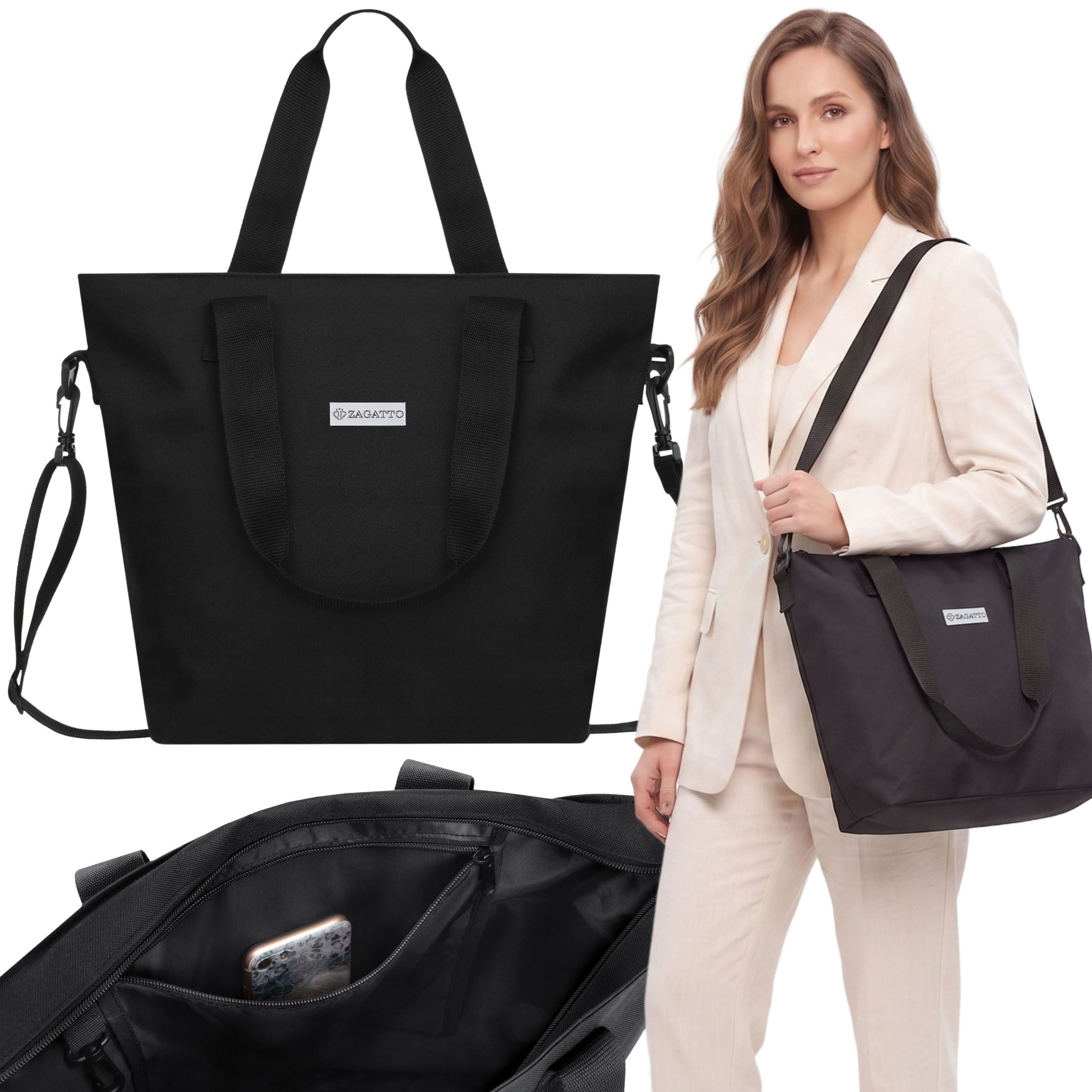 Sarcia.eu Umhängetasche ZAGATTO Damen-Umhängetasche, Shopper-Tasche, 35 × 34 × 17 cm