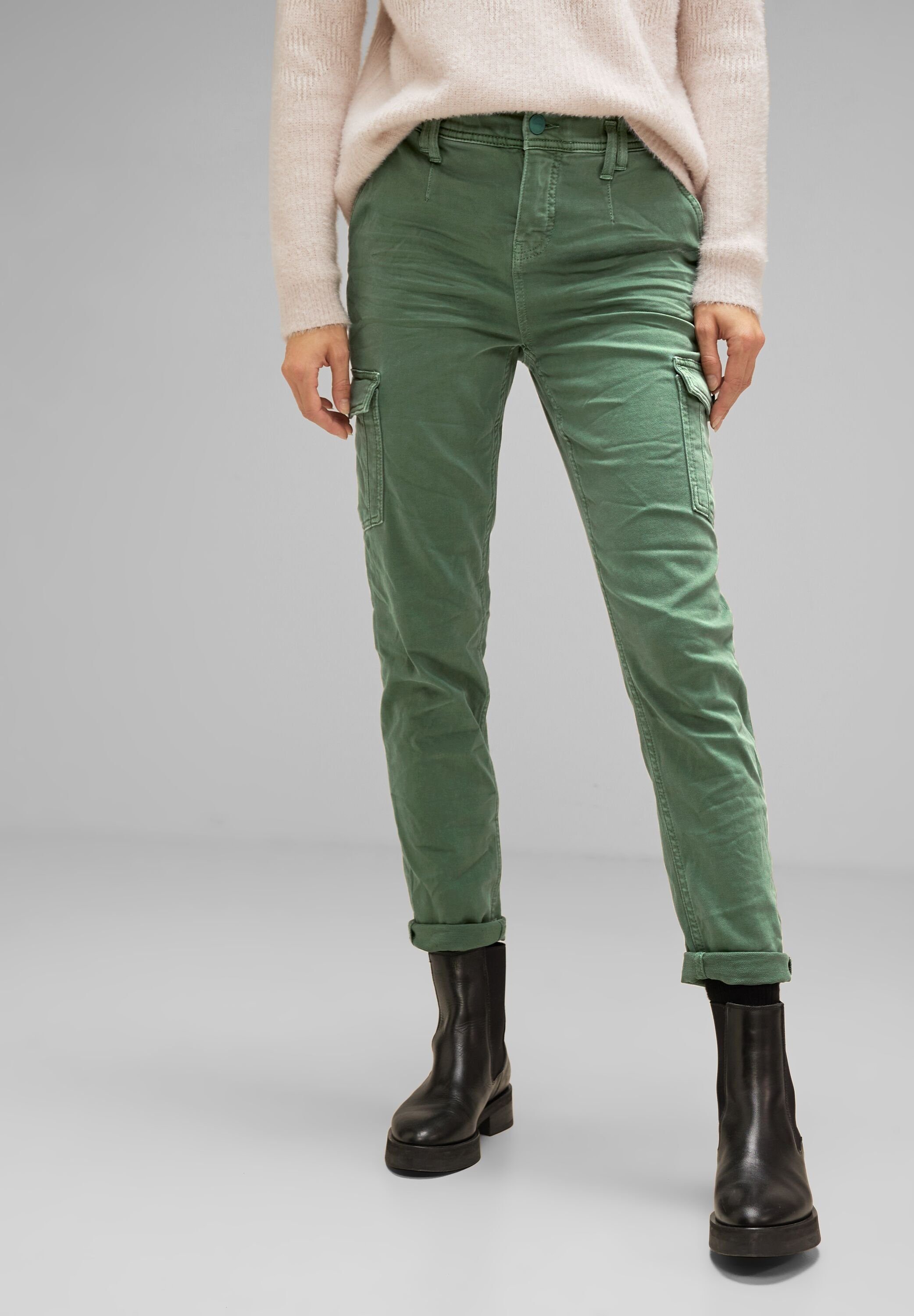 Cargo-Style im overdyed novel ONE STREET green Loose-fit-Jeans