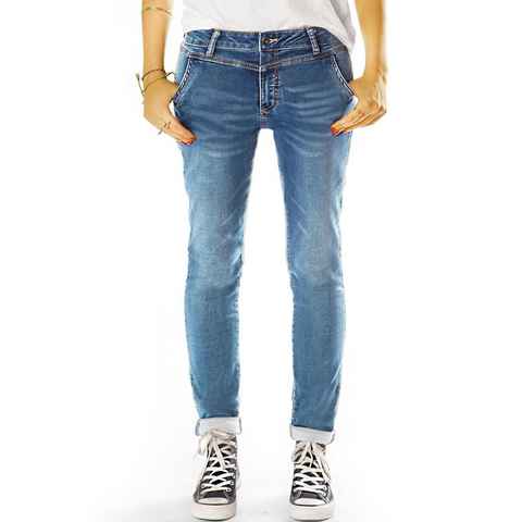be styled Slim-fit-Jeans Slim Fit low waist Jeans legere Hüftjeans - Damen - j8e-1 mit Stretchanteil, 5-Pocket-Style, abgenähte Naht auf Vorderseite