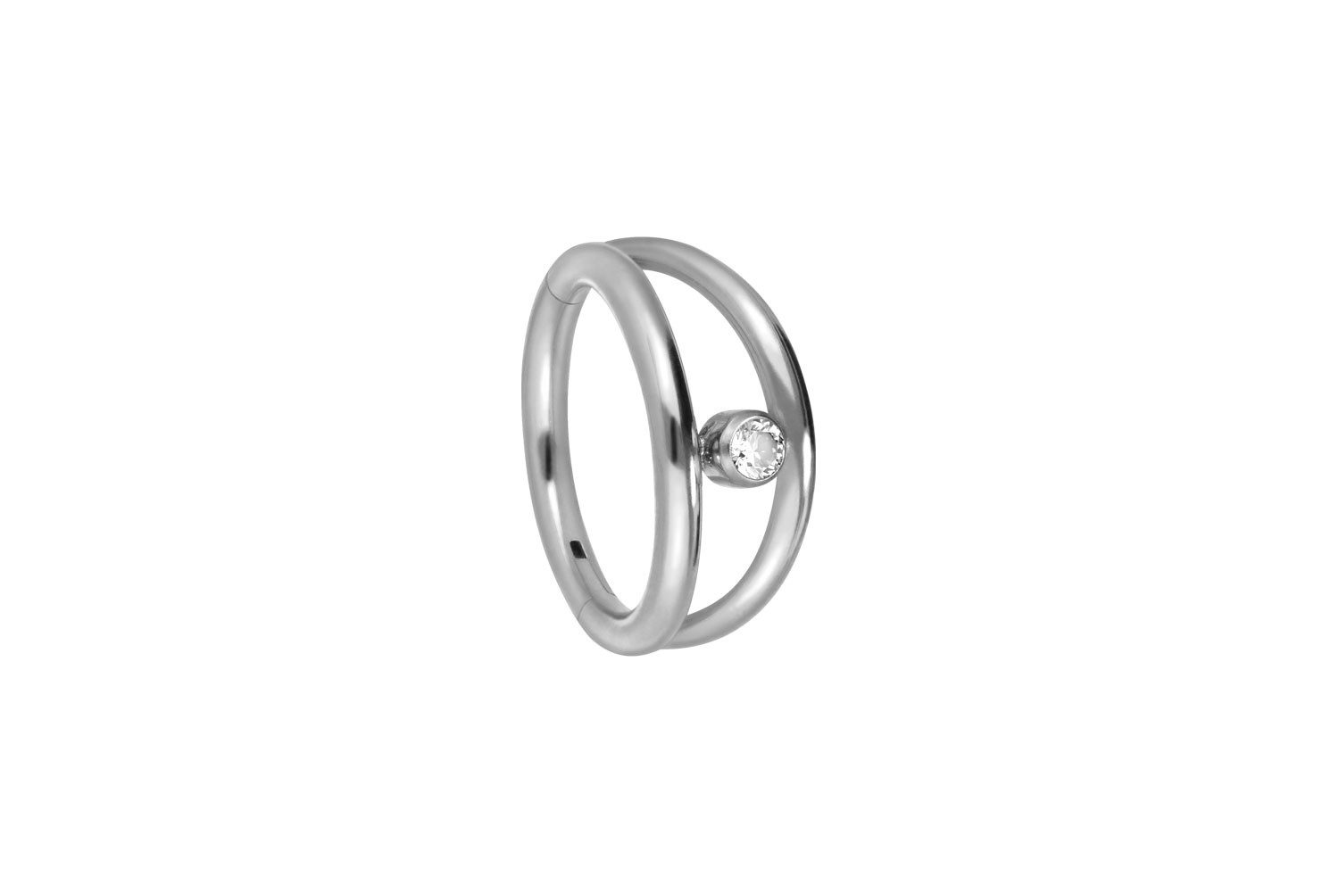 PIERCINGLINE Nasenpiercing Titan Segmentring Clicker 2 RINGE + KRISTALL Ohrpiercing Septum Nase (Clicker, 1-tlg), Ohrpiercing für Conch, Helix, Tragus, Daith, Lobe